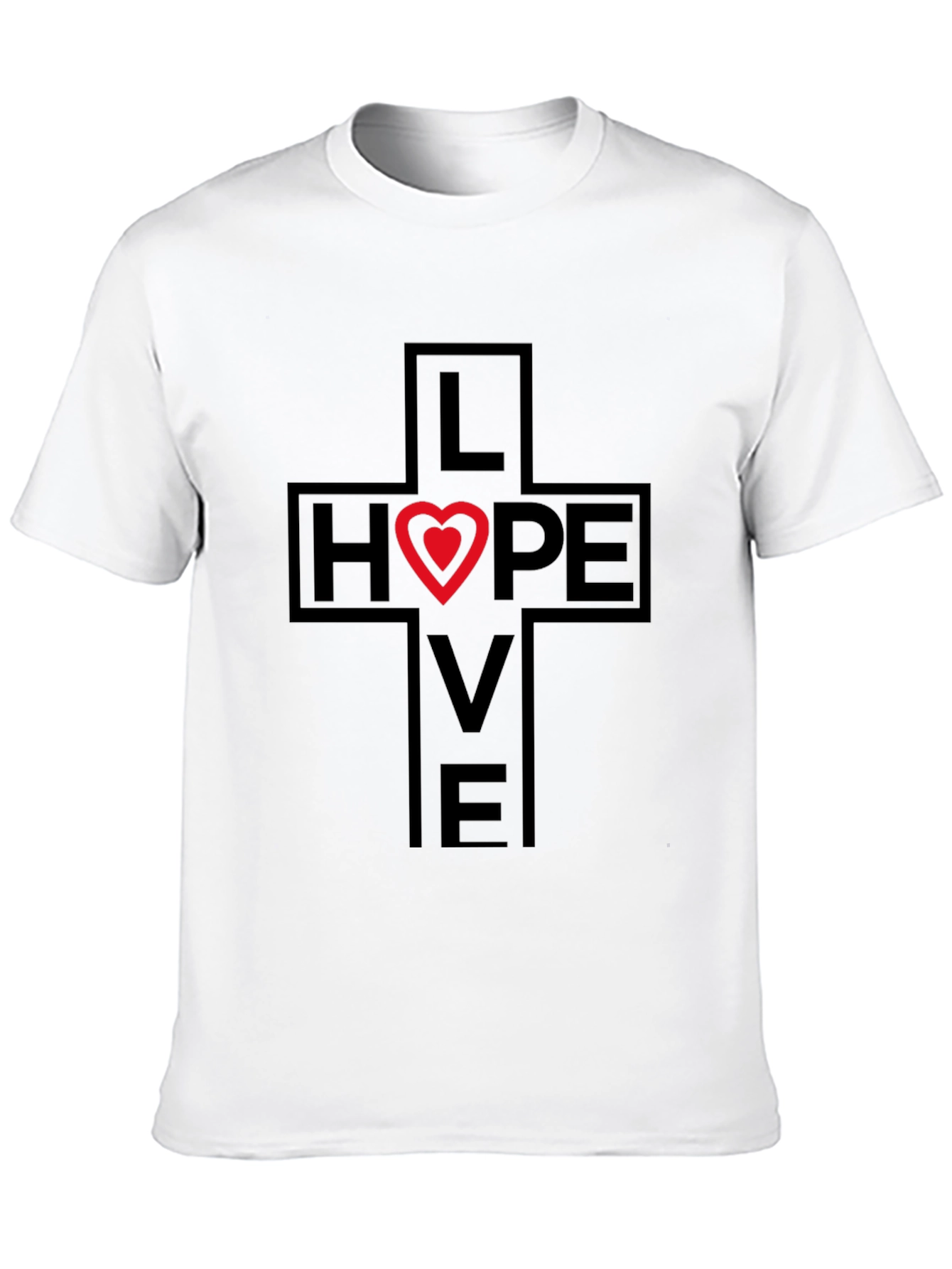 Love Hope T-Shirt Cross Graphic