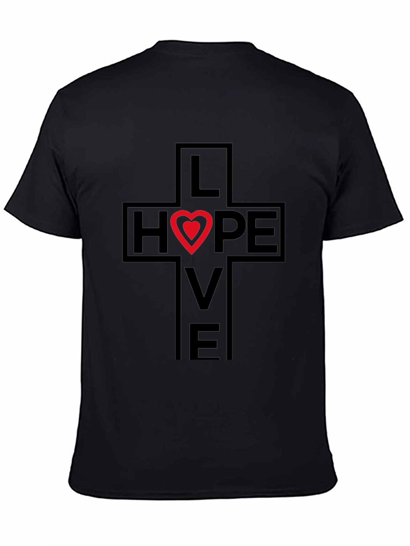 Love Hope T-Shirt Cross Graphic