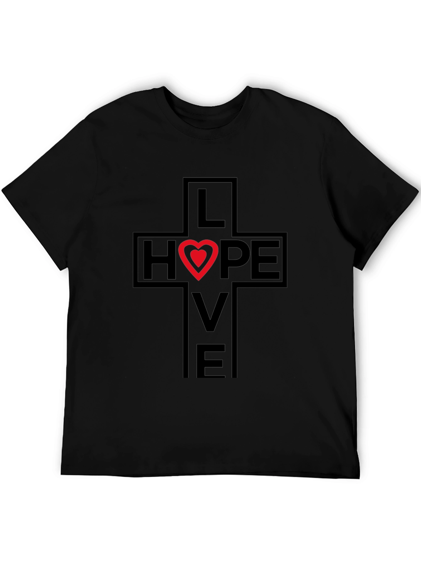 Love Hope T-Shirt Cross Graphic