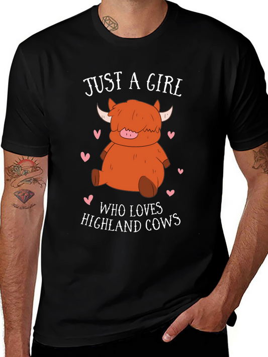 Girl Who Loves Highland Cows Graphic T-Shirt