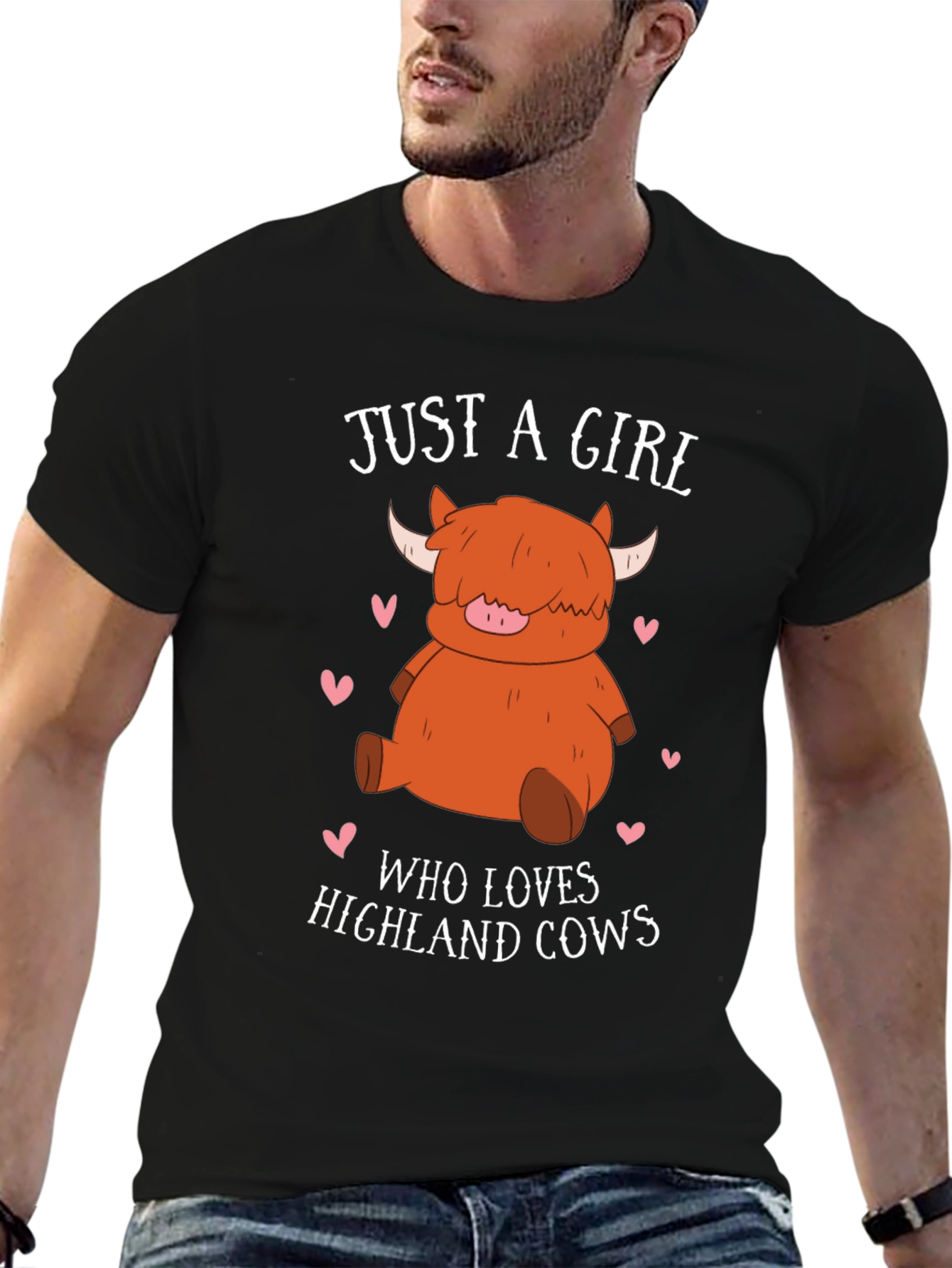 Girl Who Loves Highland Cows Graphic T-Shirt