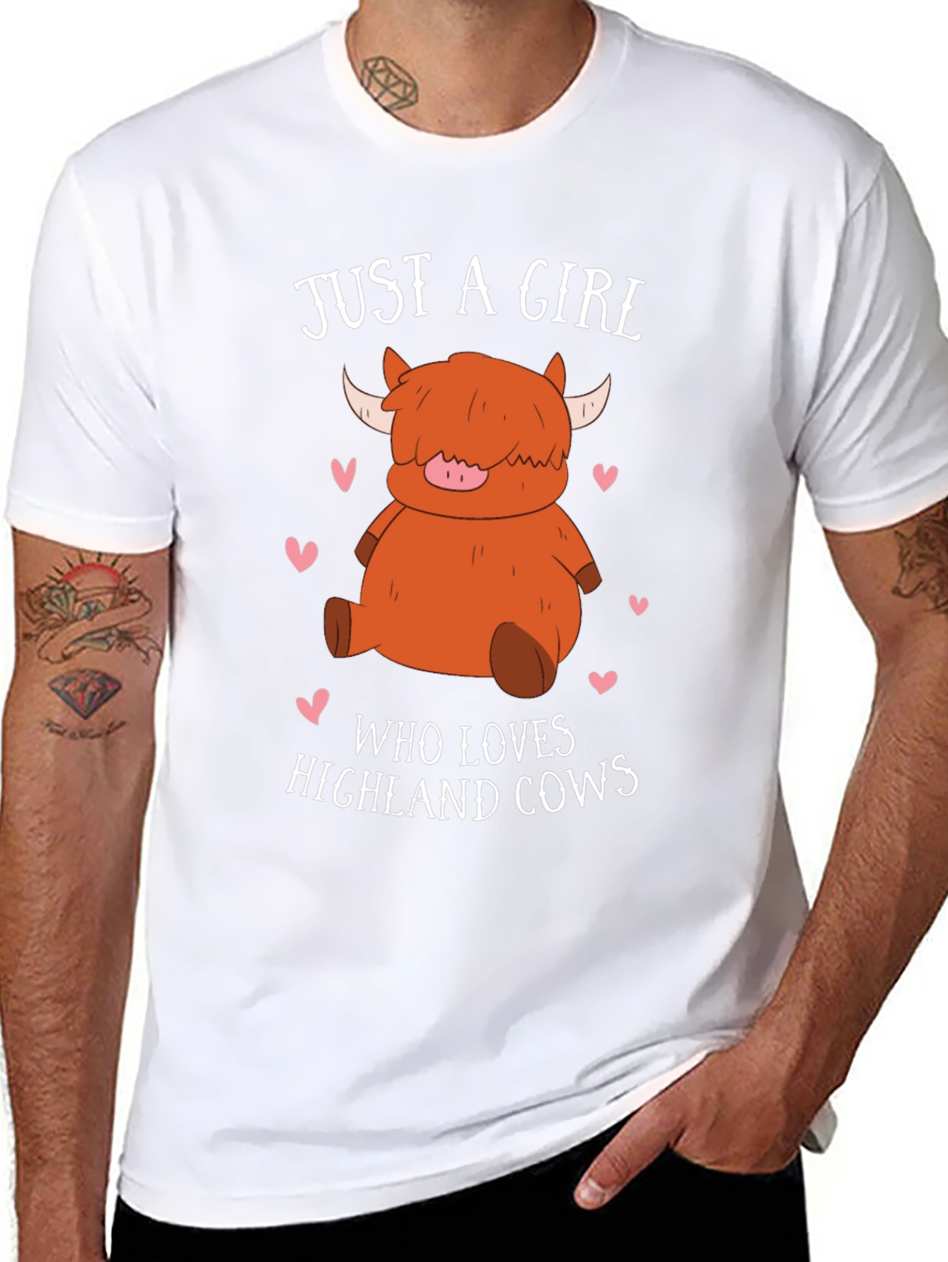 Girl Who Loves Highland Cows Graphic T-Shirt