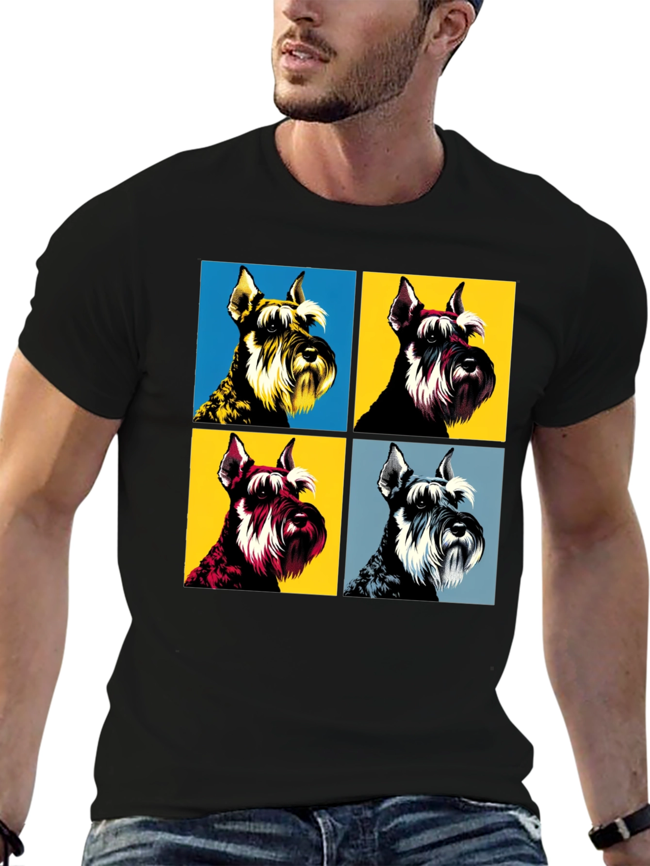 Pop Art Schnauzer T-Shirt - Unique Dog Lover Tee