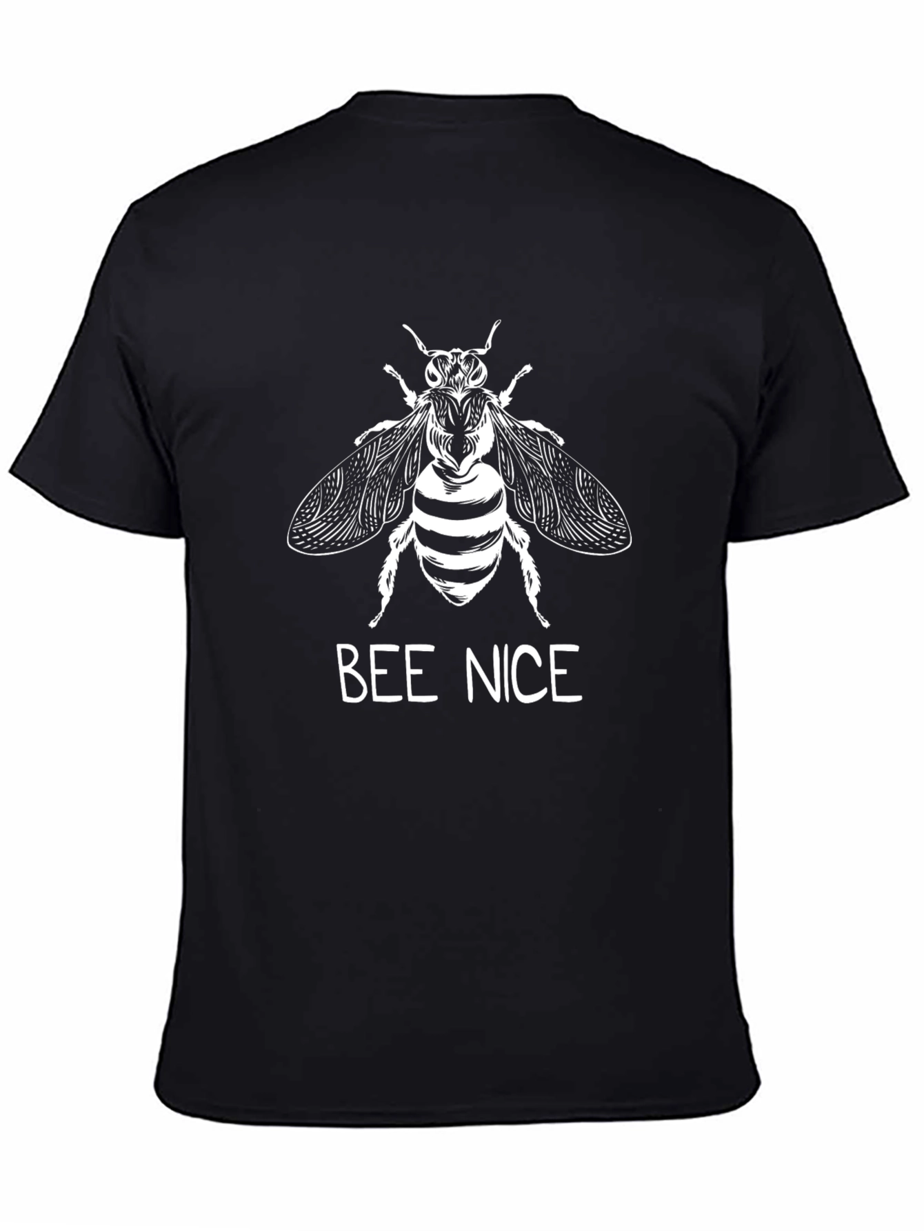 Bee Nice Graphic Tee - Mens Black Cotton T-Shirt