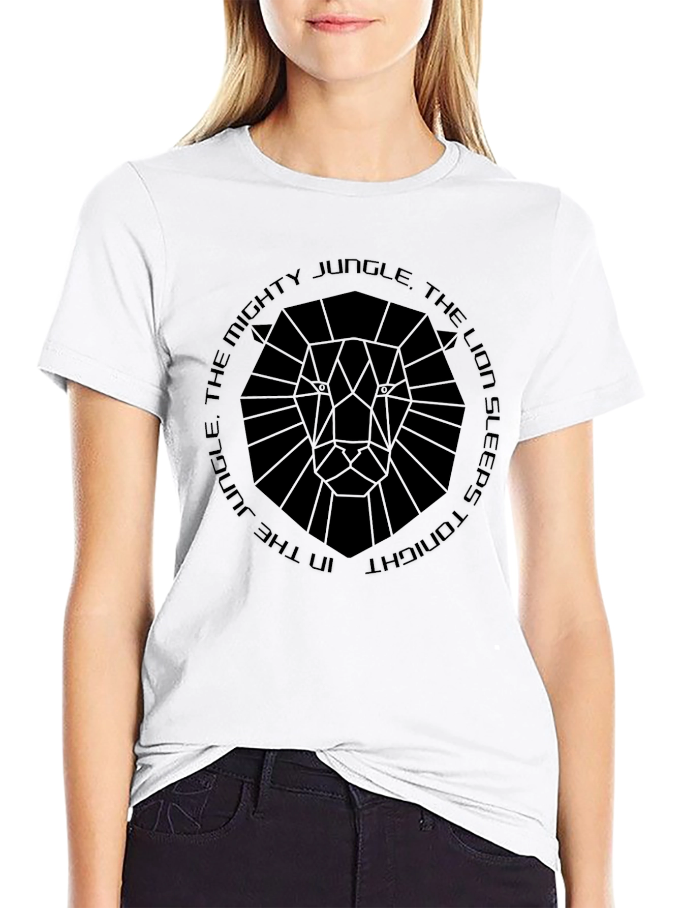 Mighty Jungle Lion Graphic Black T-Shirt