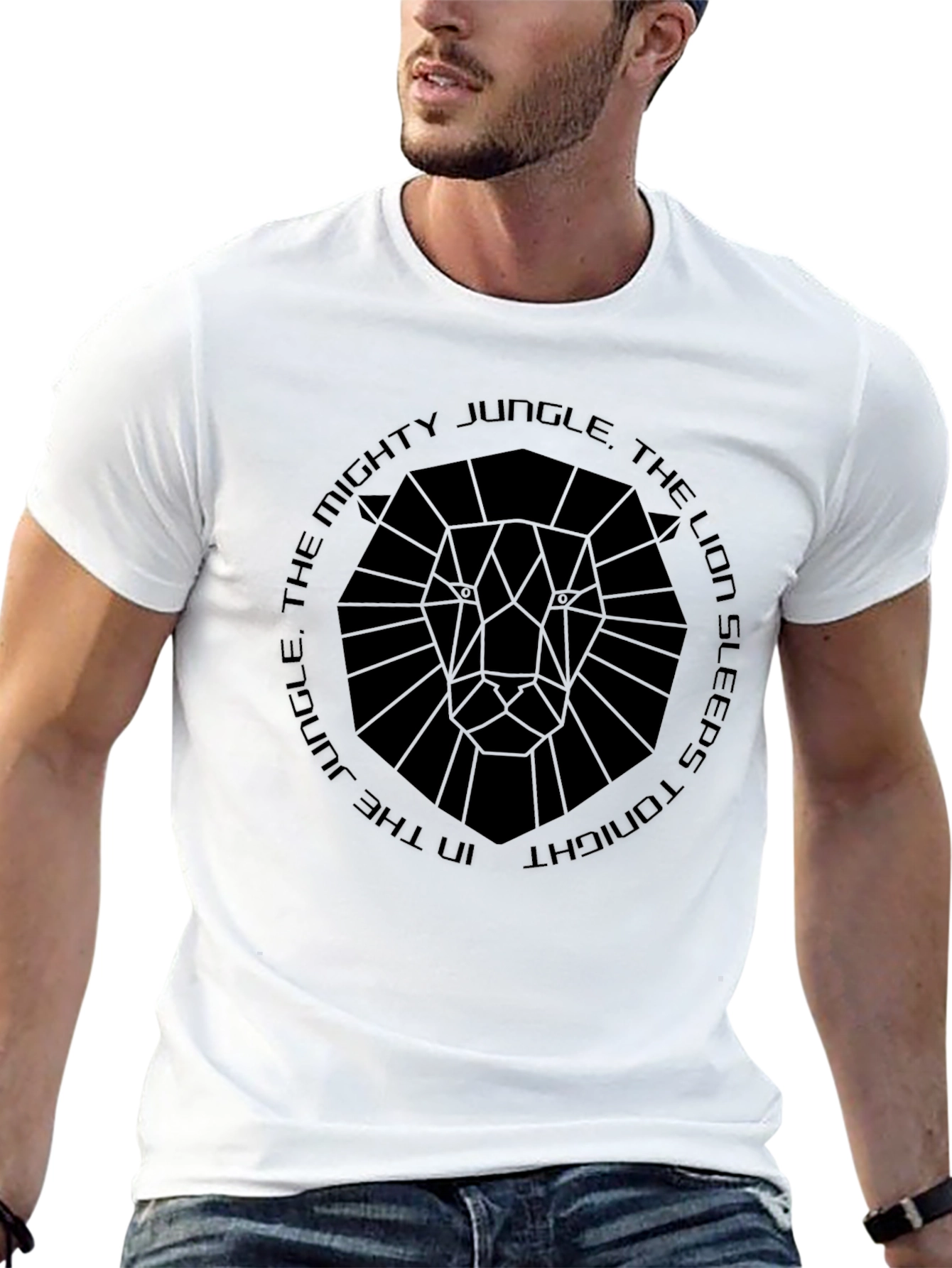 Mighty Jungle Lion Graphic Black T-Shirt