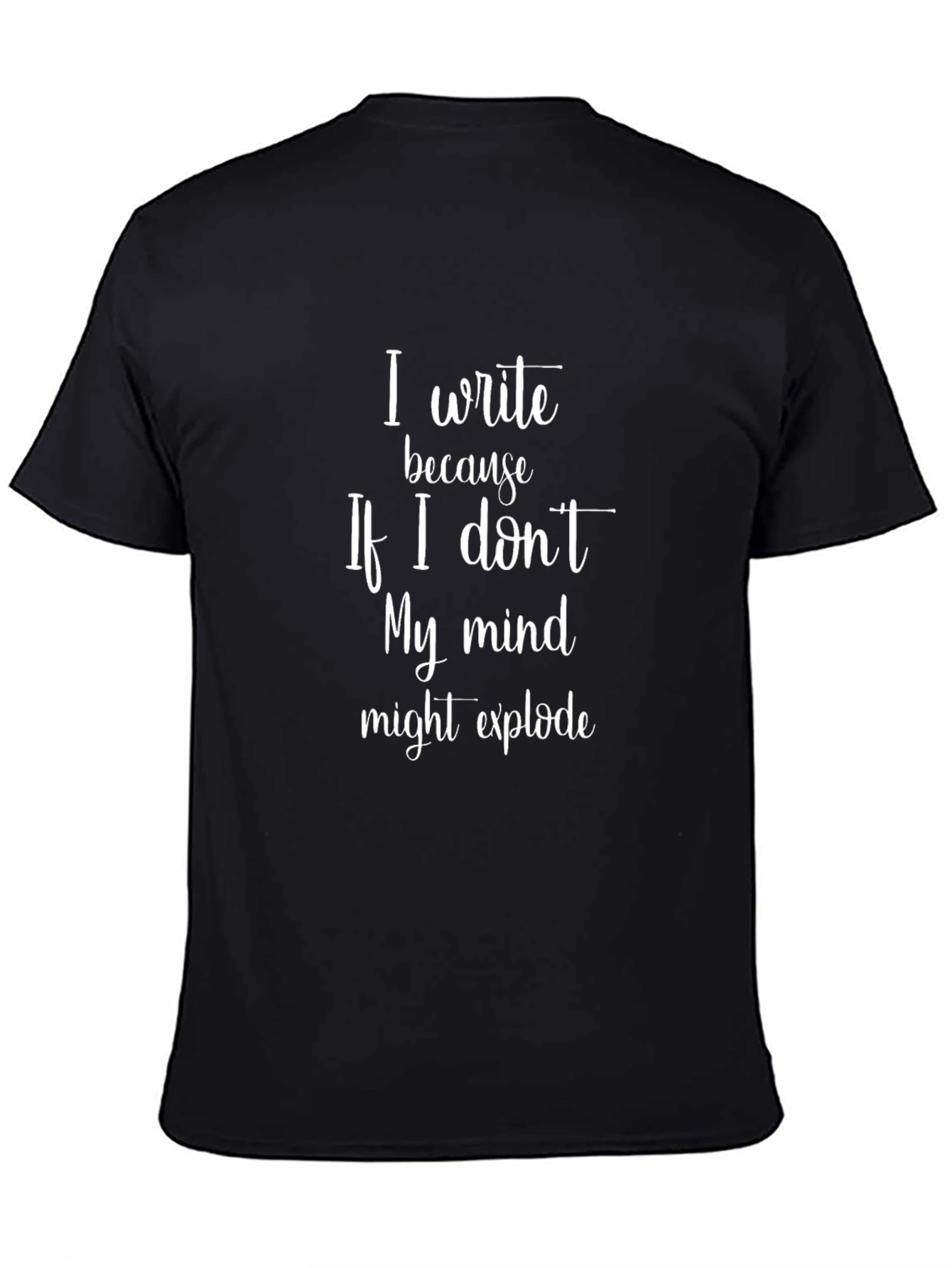 Writers Black Tee: My Mind Might Explode Funny T-Shirt