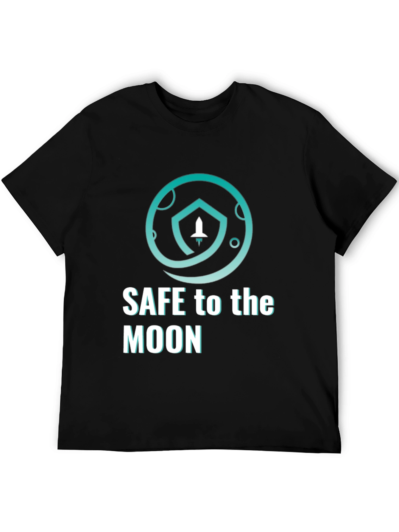 Safe To The Moon T-Shirt Black Cryptocurrency Graphic Tee