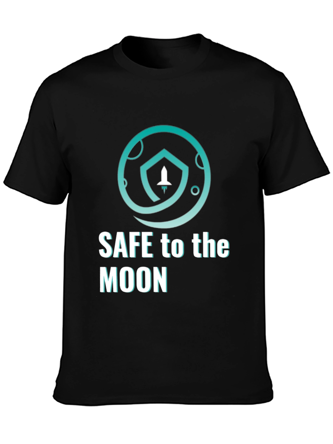 Safe To The Moon T-Shirt Black Cryptocurrency Graphic Tee