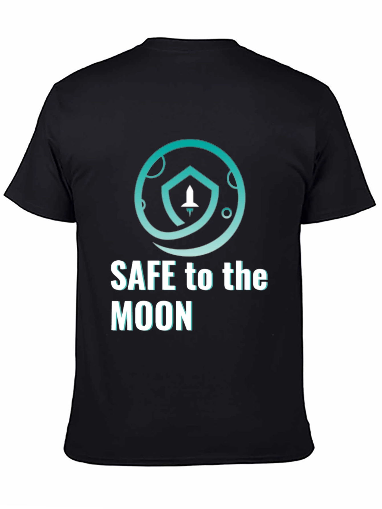 Safe To The Moon T-Shirt Black Cryptocurrency Graphic Tee