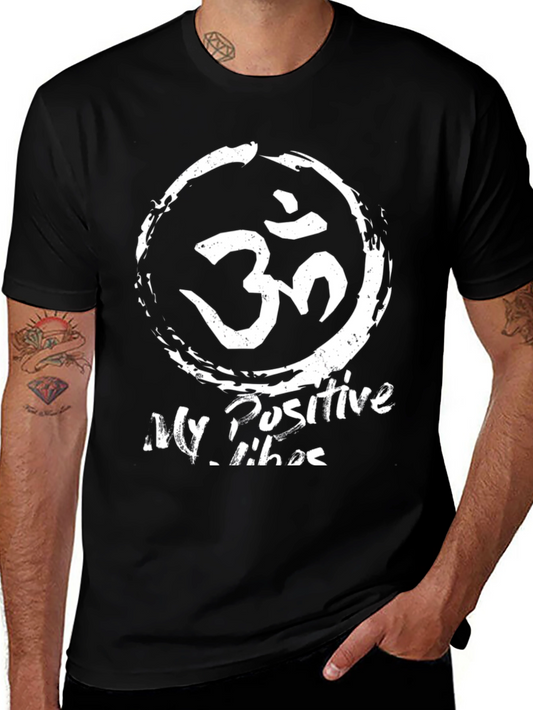 Mens Black My Positive Vibes Graphic Tee