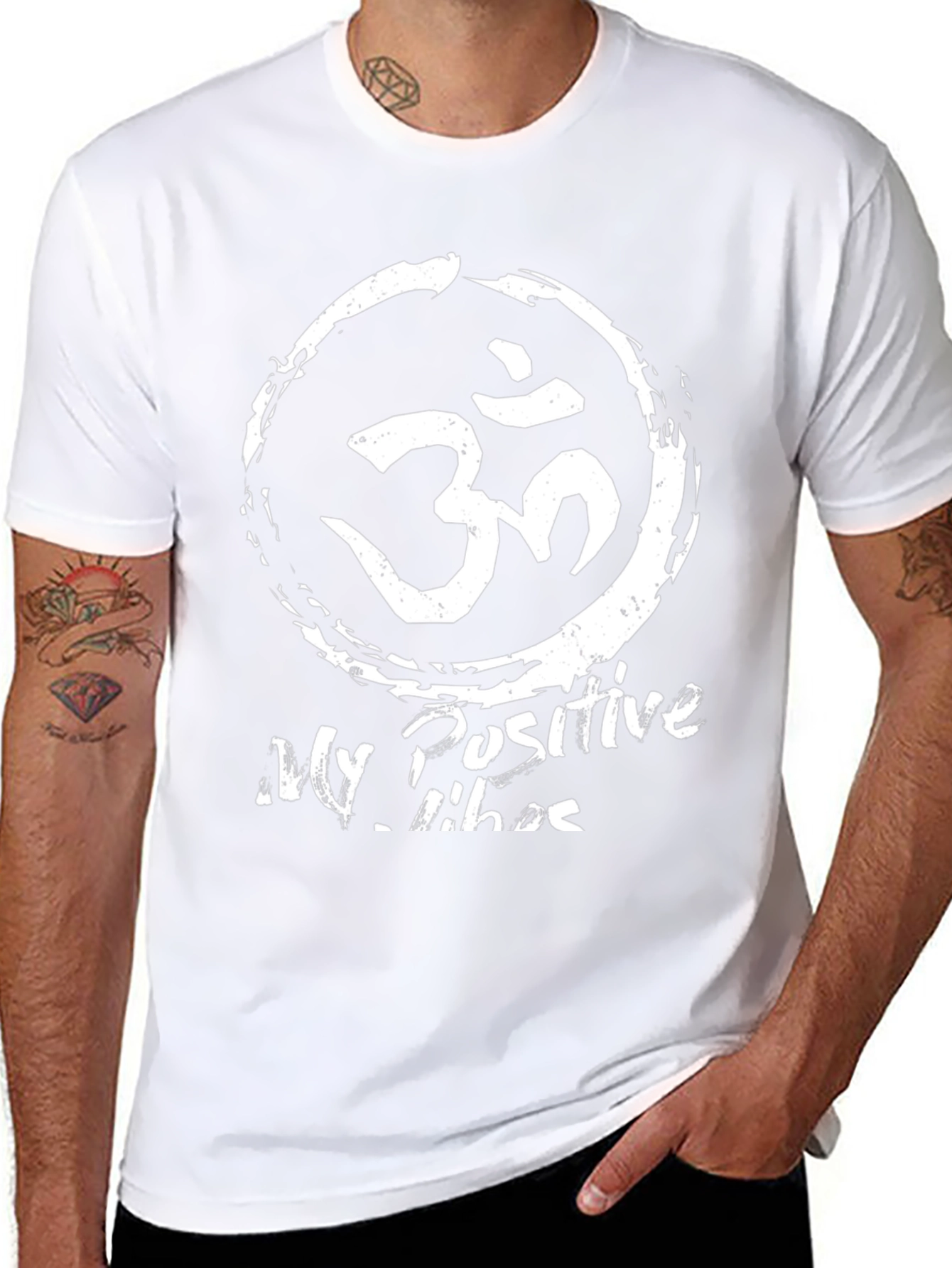 Mens Black My Positive Vibes Graphic Tee