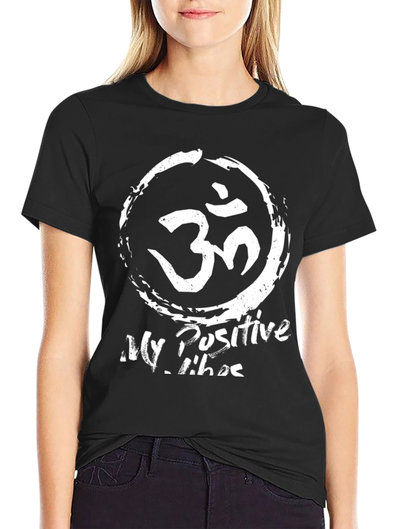 Mens Black My Positive Vibes Graphic Tee
