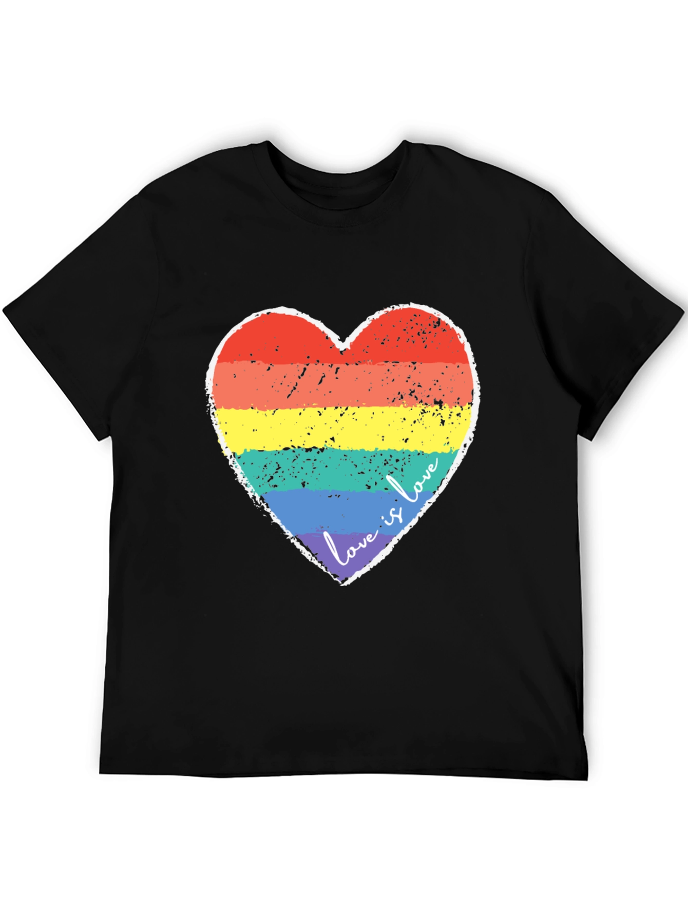 Love Is Love Rainbow Heart Graphic Tee