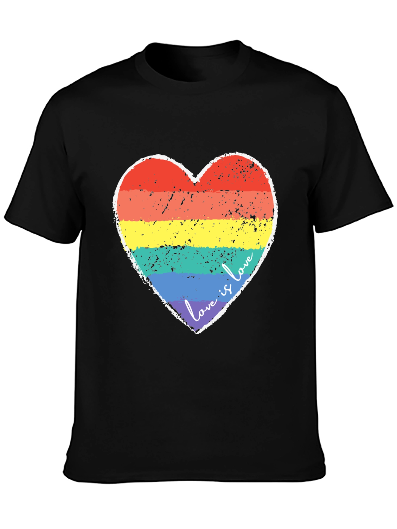 Love Is Love Rainbow Heart Graphic Tee