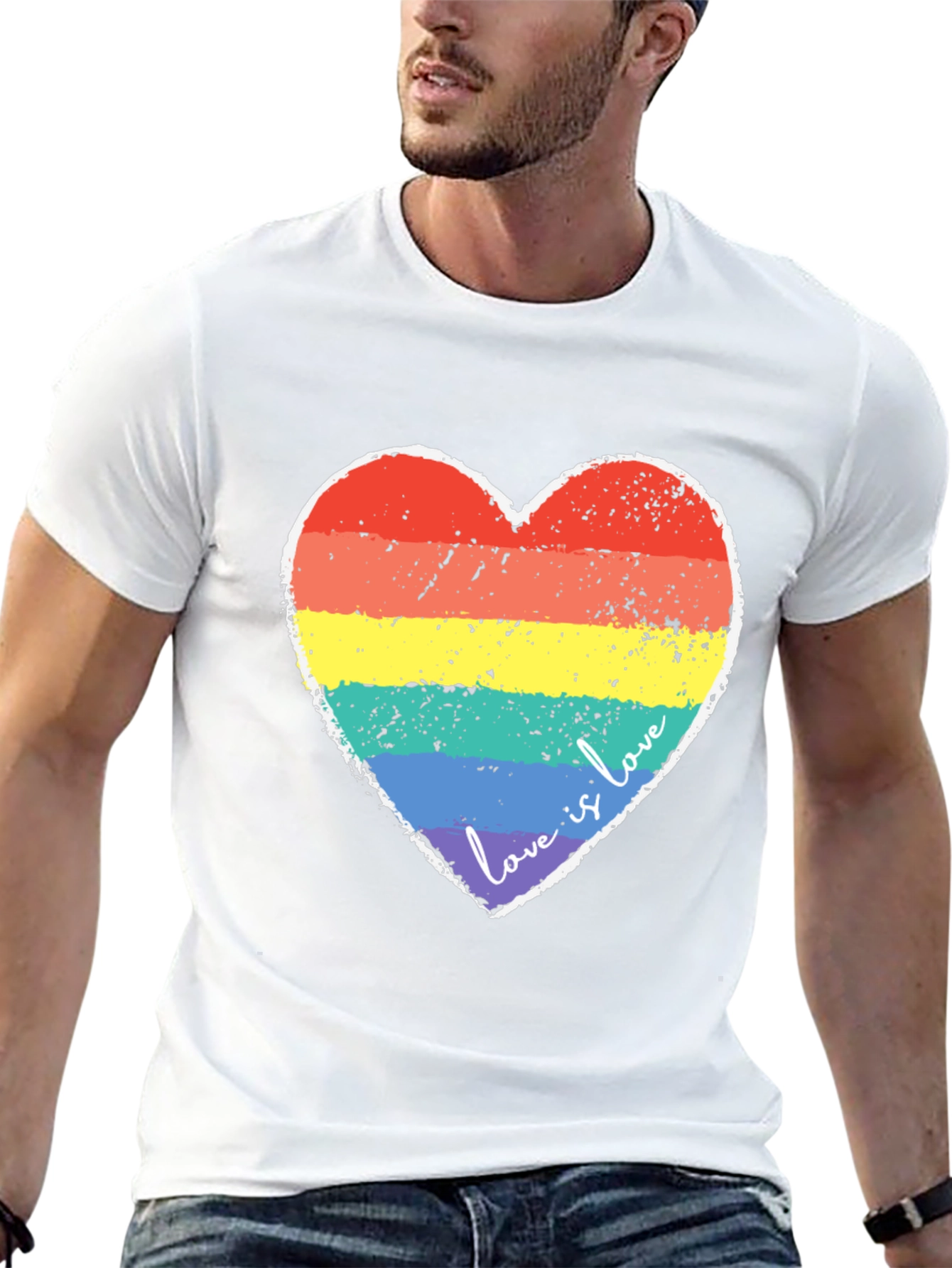 Love Is Love Rainbow Heart Graphic Tee