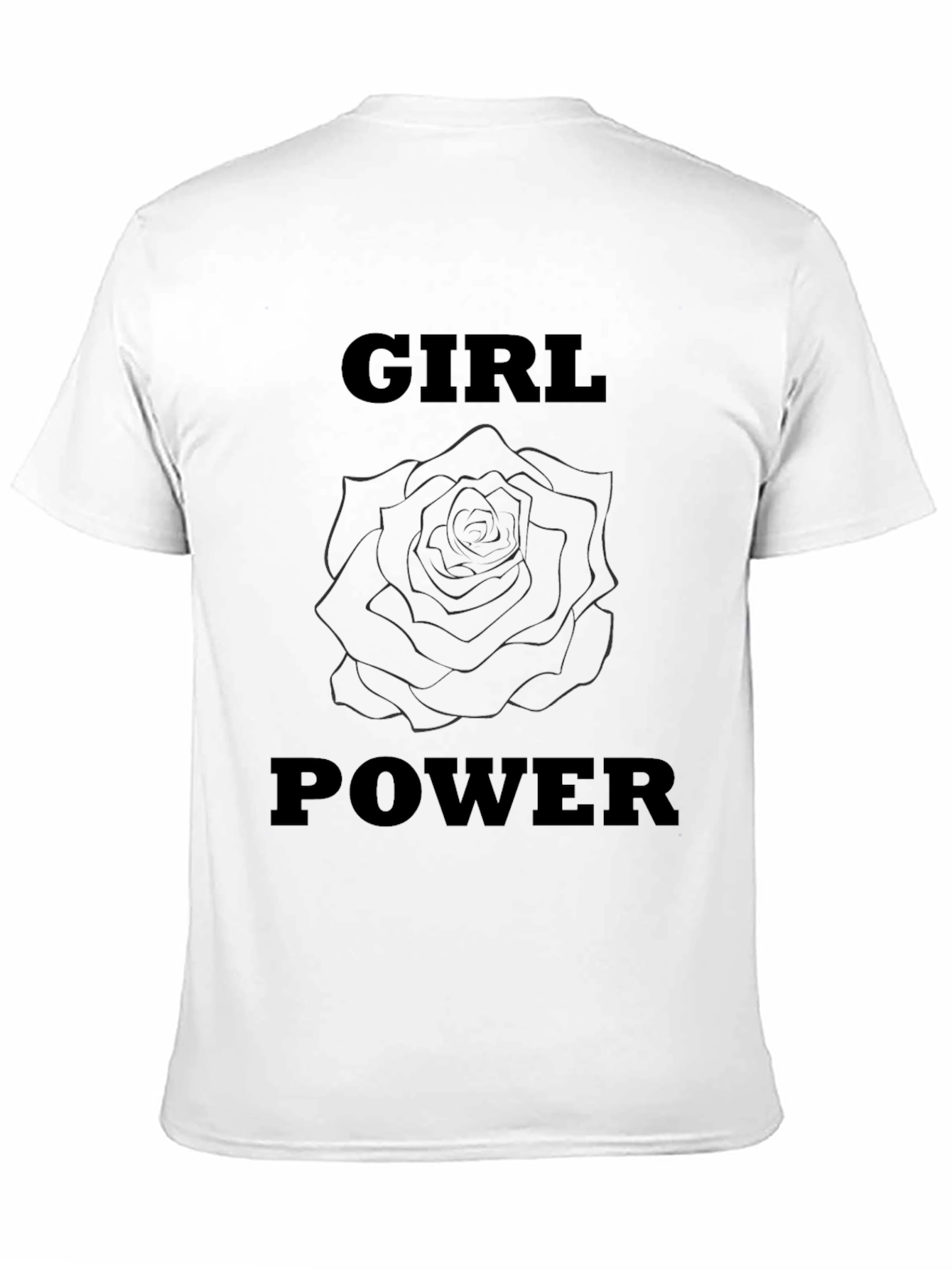 Girl Power Rose Graphic Tee - Black