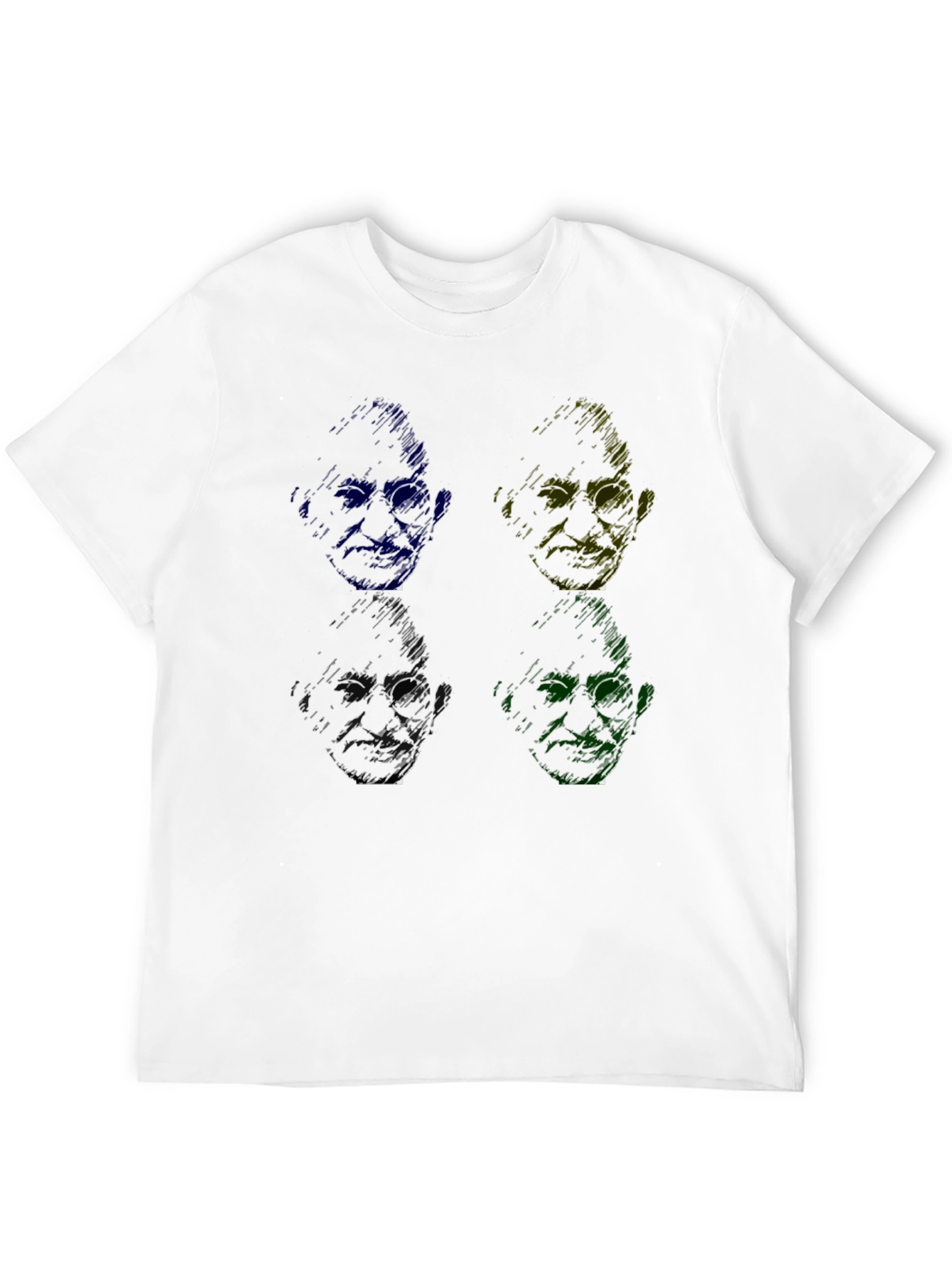 Pop Art Gandhi T-Shirt - Unique Scribble Design