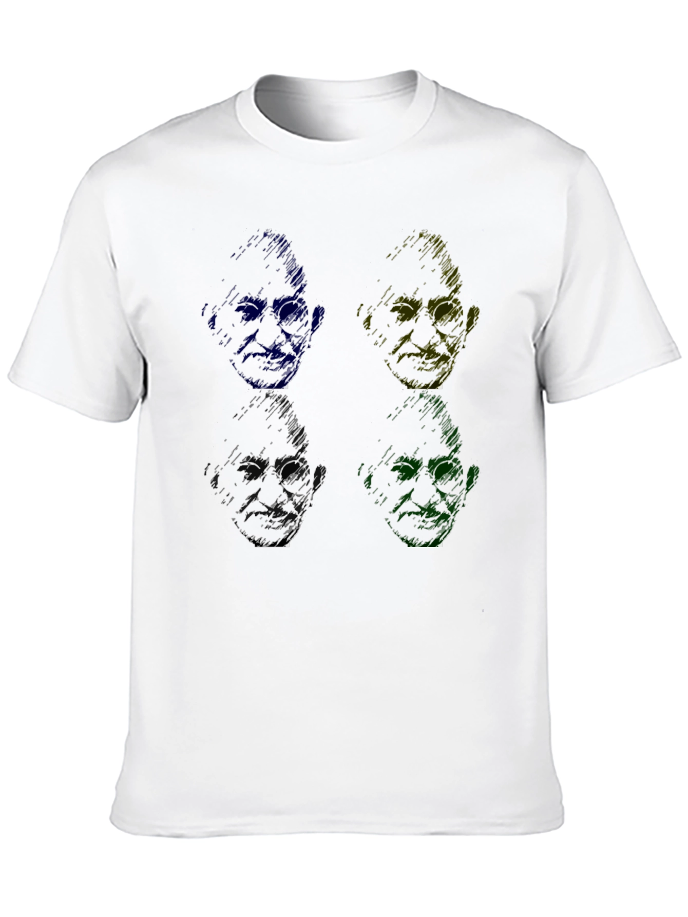 Pop Art Gandhi T-Shirt - Unique Scribble Design
