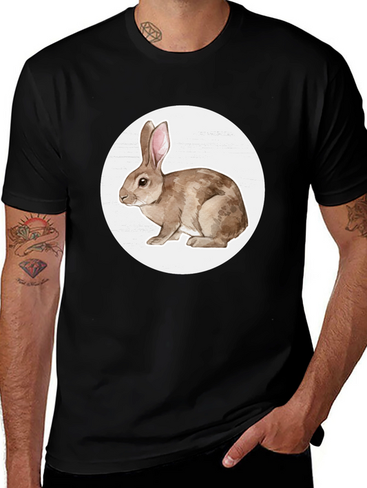 Rabbit Graphic Tee - Black Cotton Blend