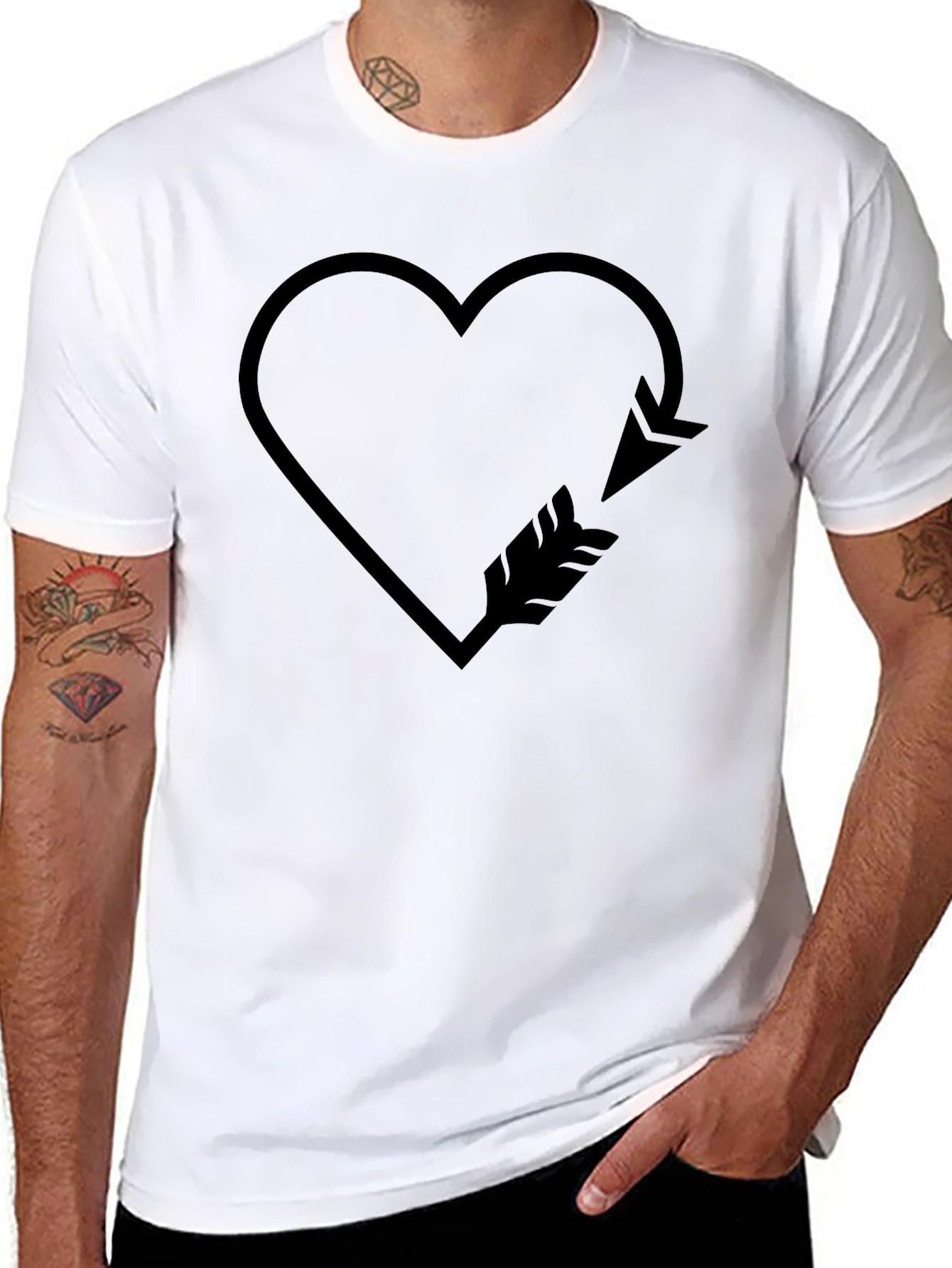 Heart Arrow Graphic Tee - Trendy Casual Wear