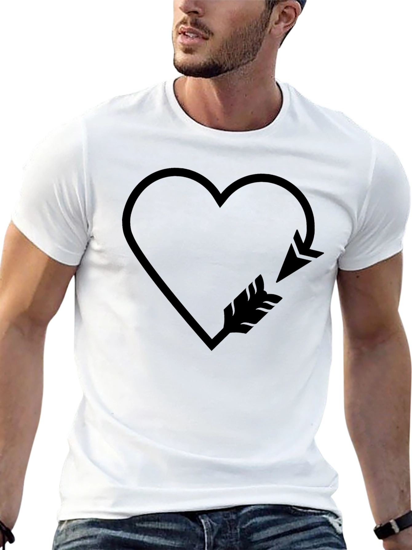 Heart Arrow Graphic Tee - Trendy Casual Wear
