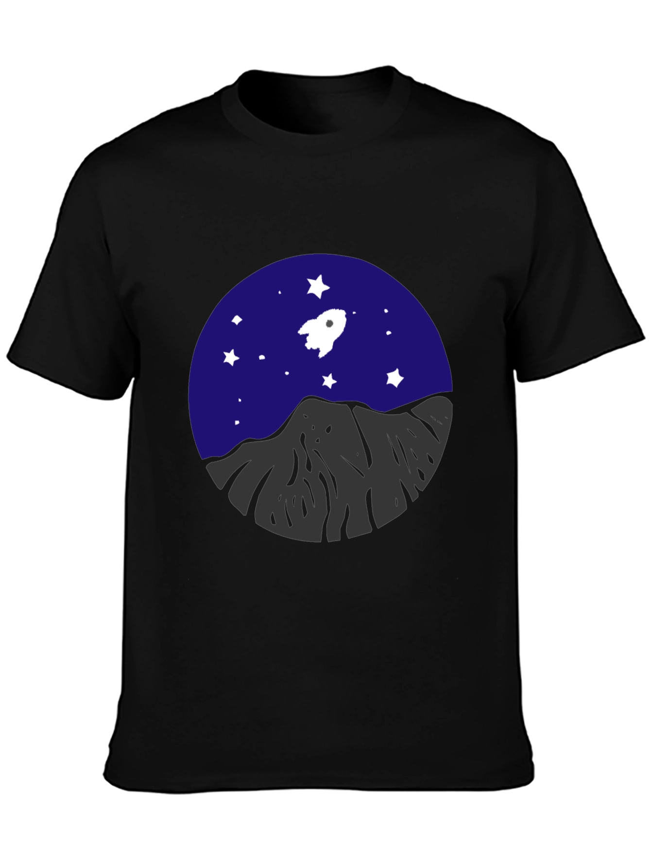 Rocket & Mountain Graphic Tee - Space Adventure Shirt