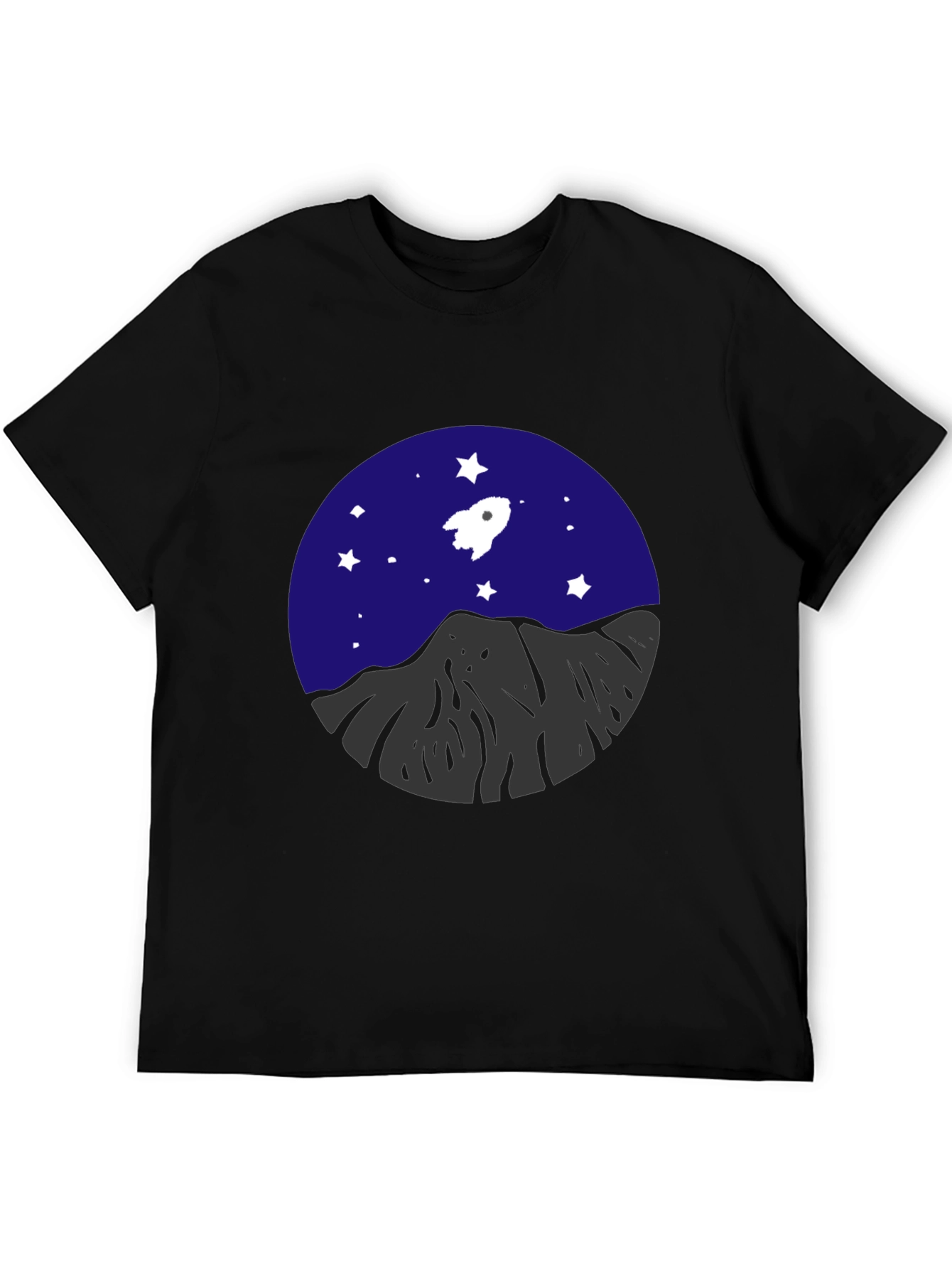 Rocket & Mountain Graphic Tee - Space Adventure Shirt