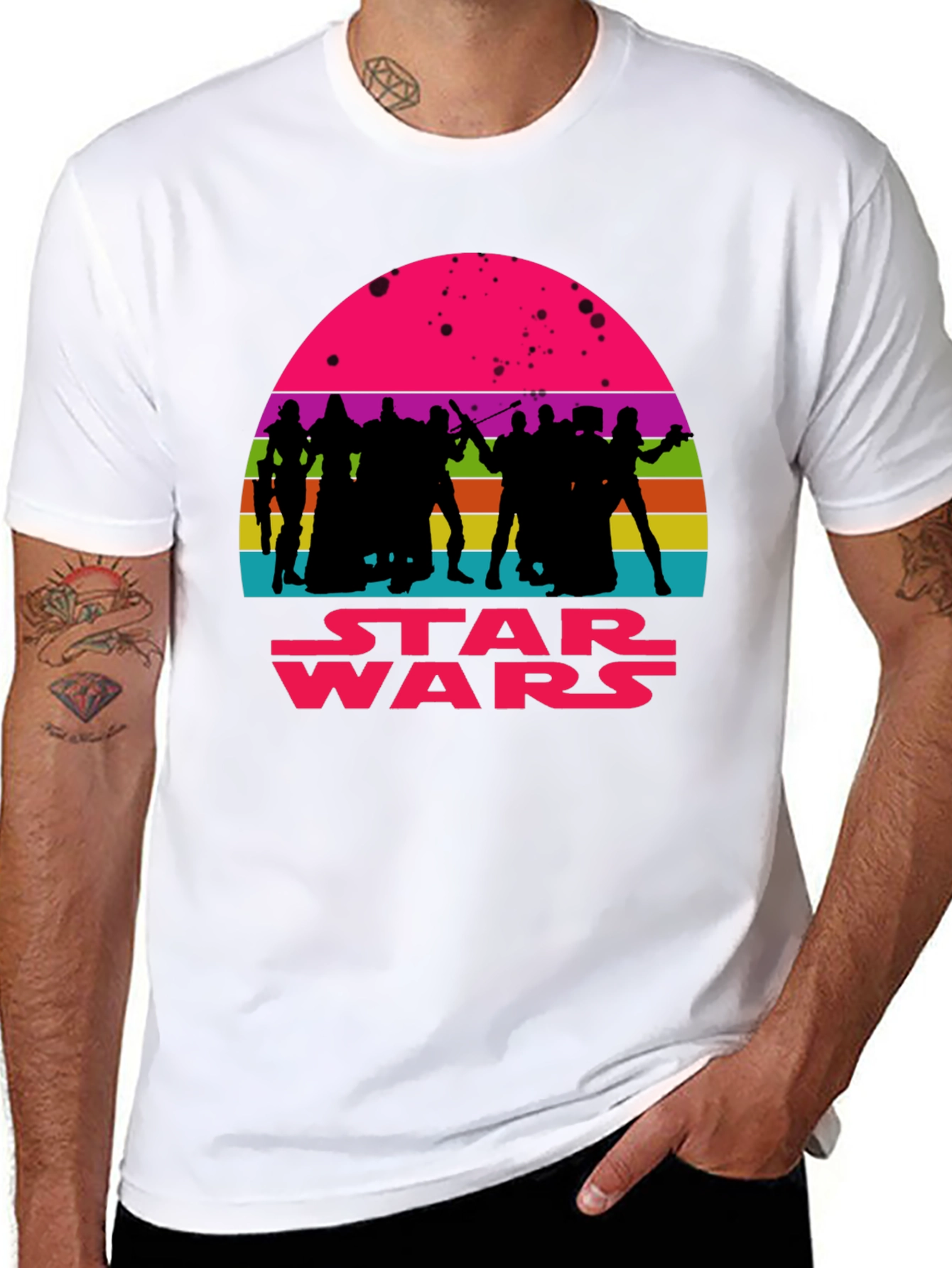 Star Wars Retro Sunset Graphic Tee - Black
