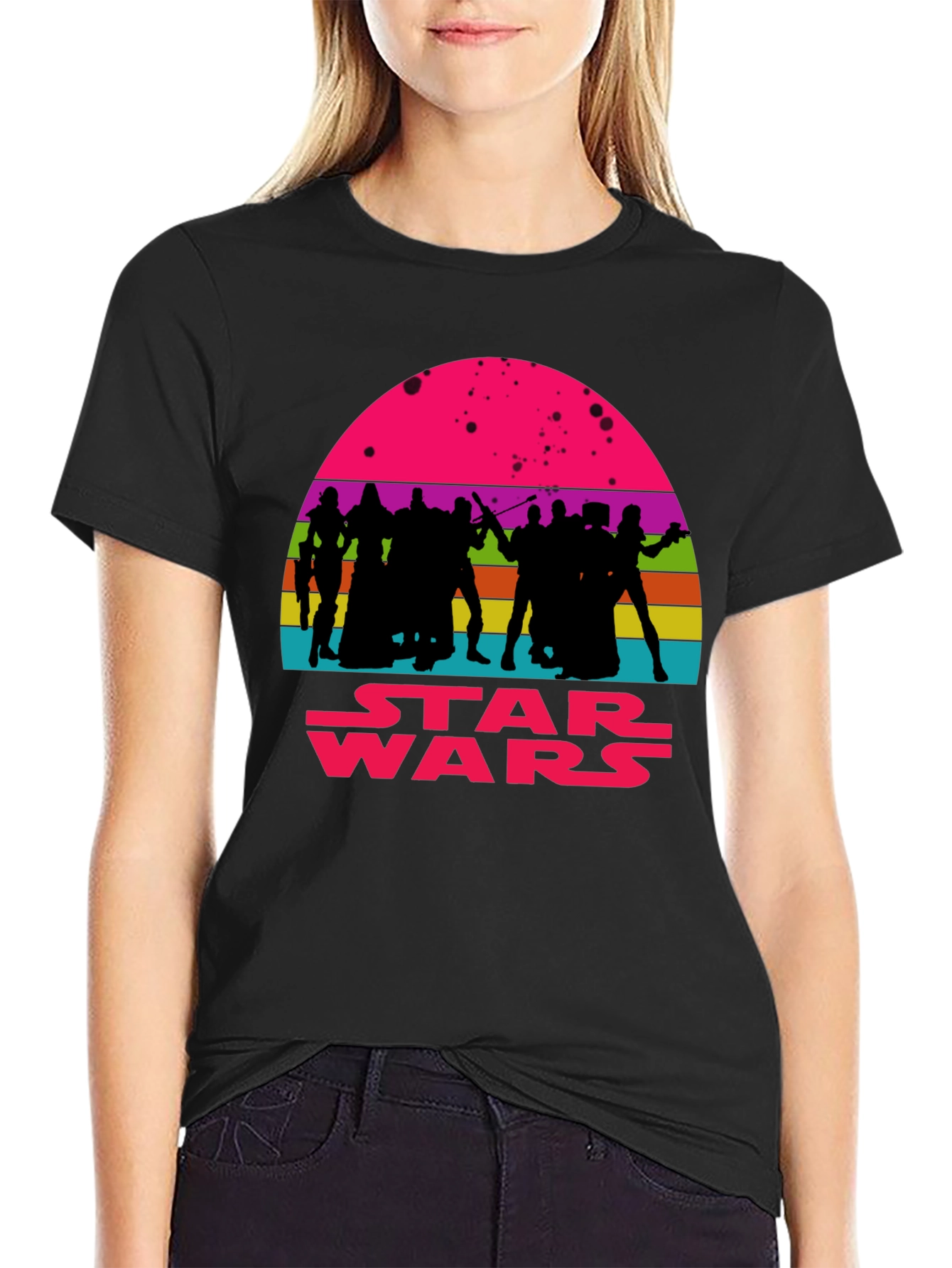 Star Wars Retro Sunset Graphic Tee - Black