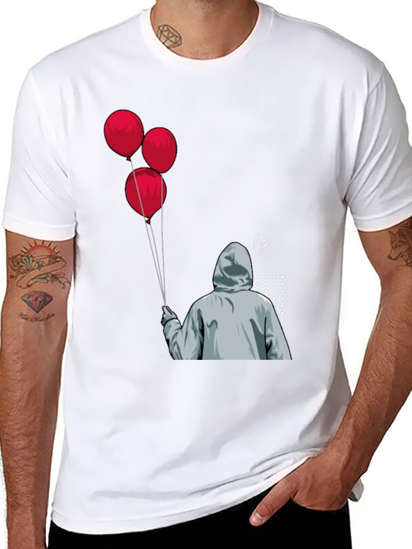 IT Pennywise T-Shirt: Red Balloons & Creepy Clown Design