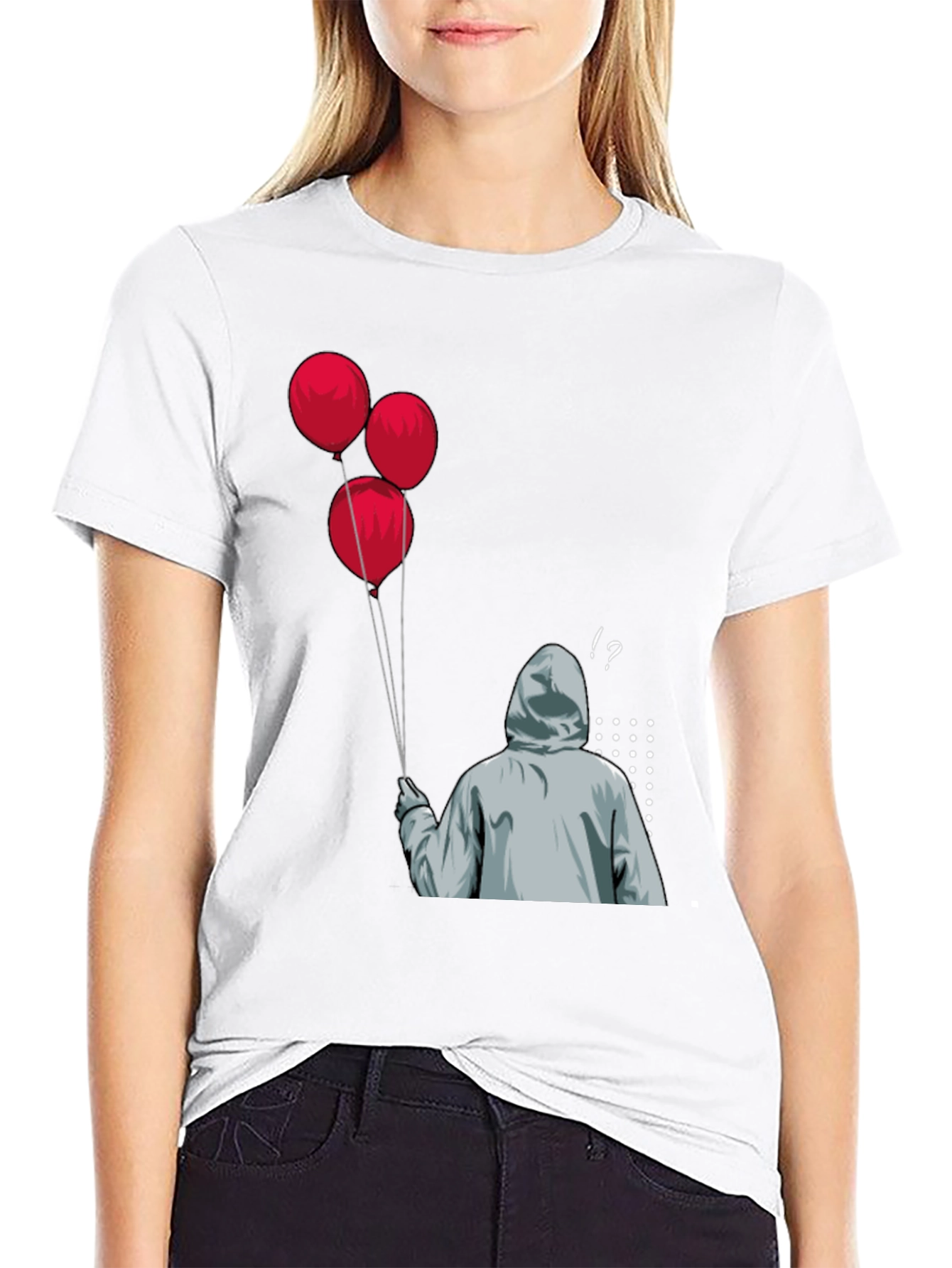 IT Pennywise T-Shirt: Red Balloons & Creepy Clown Design
