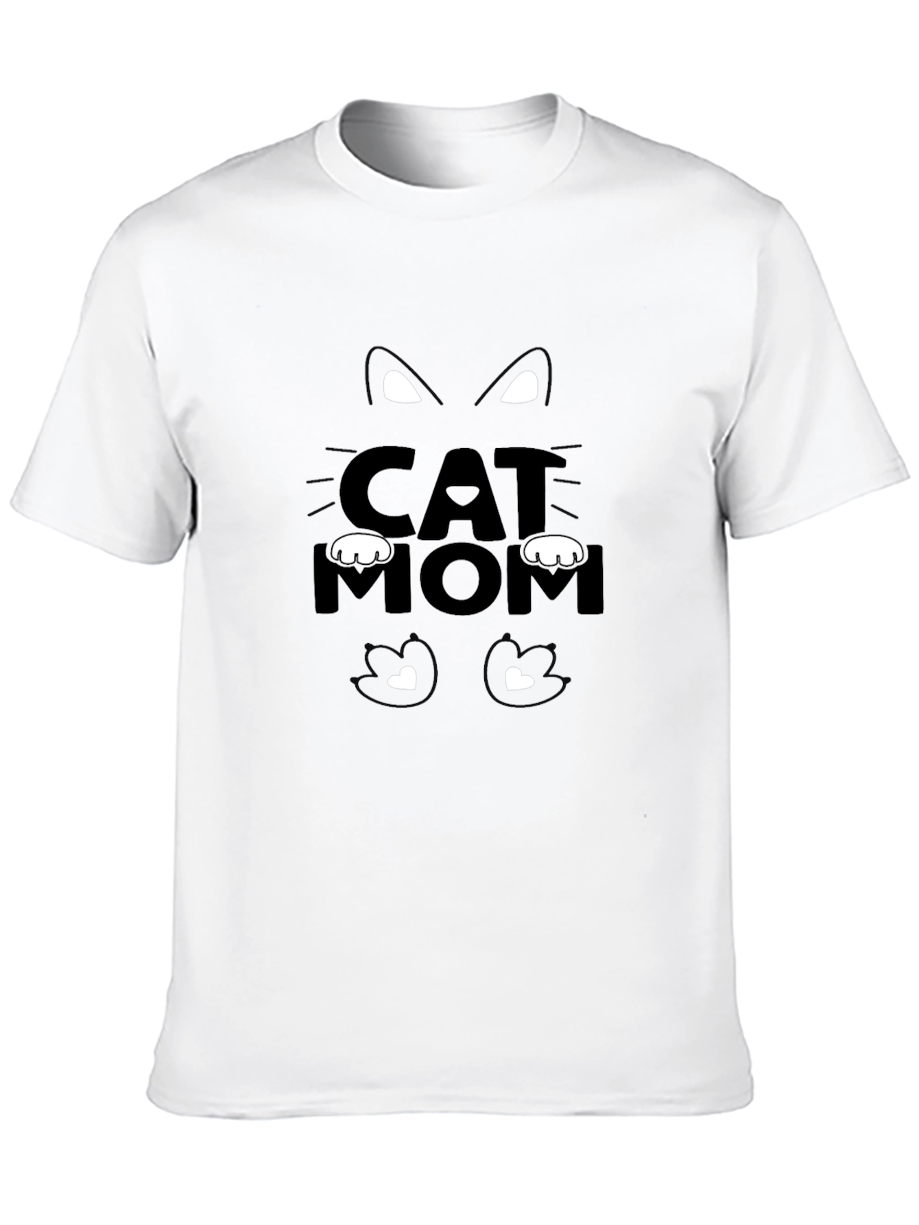 Cat Mom Black T-Shirt