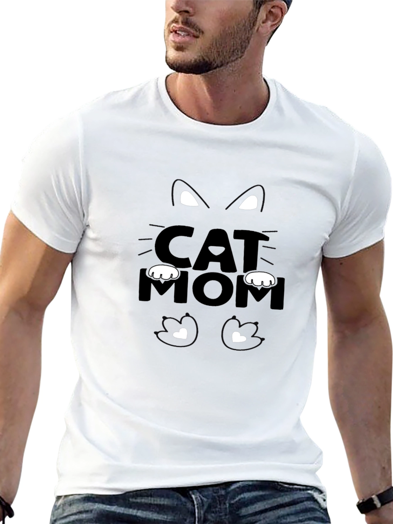 Cat Mom Black T-Shirt