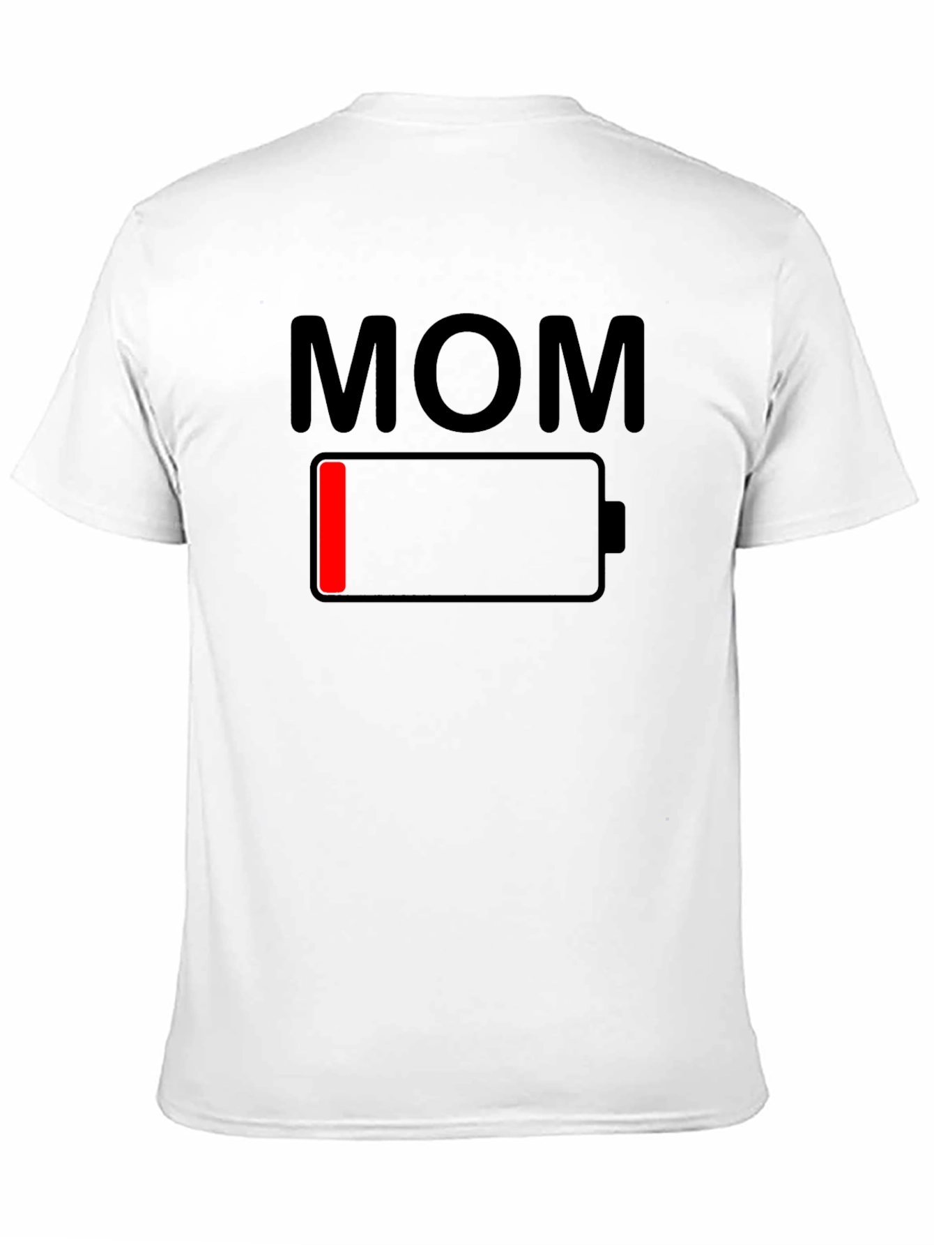Mom Low Battery Graphic Tee - Black Cotton T-Shirt