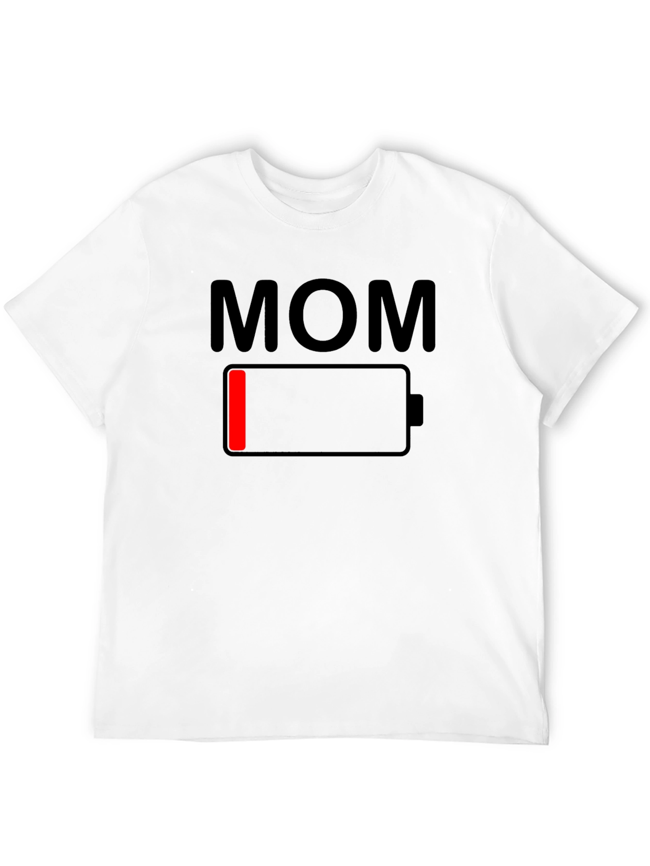 Mom Low Battery Graphic Tee - Black Cotton T-Shirt