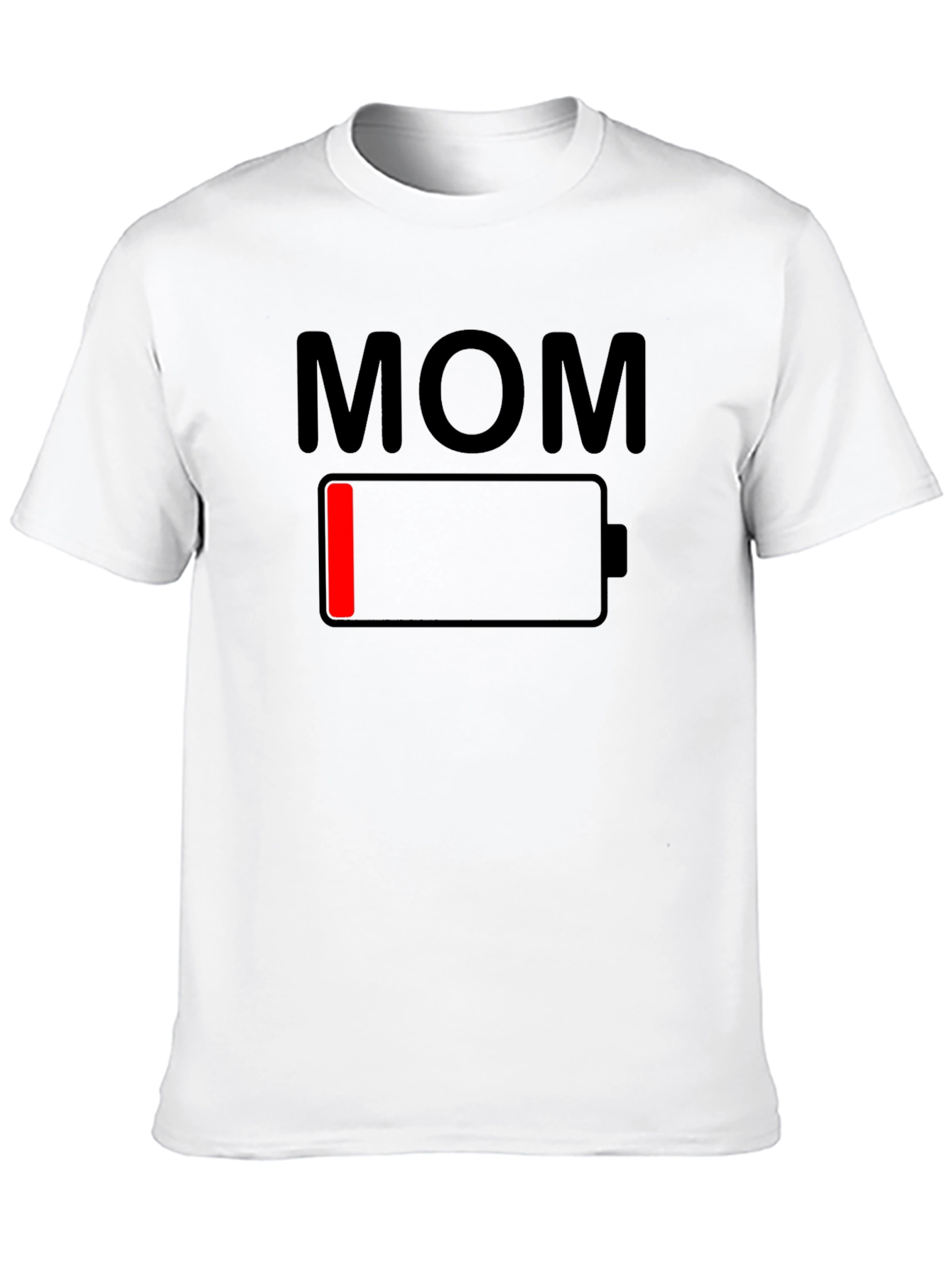 Mom Low Battery Graphic Tee - Black Cotton T-Shirt