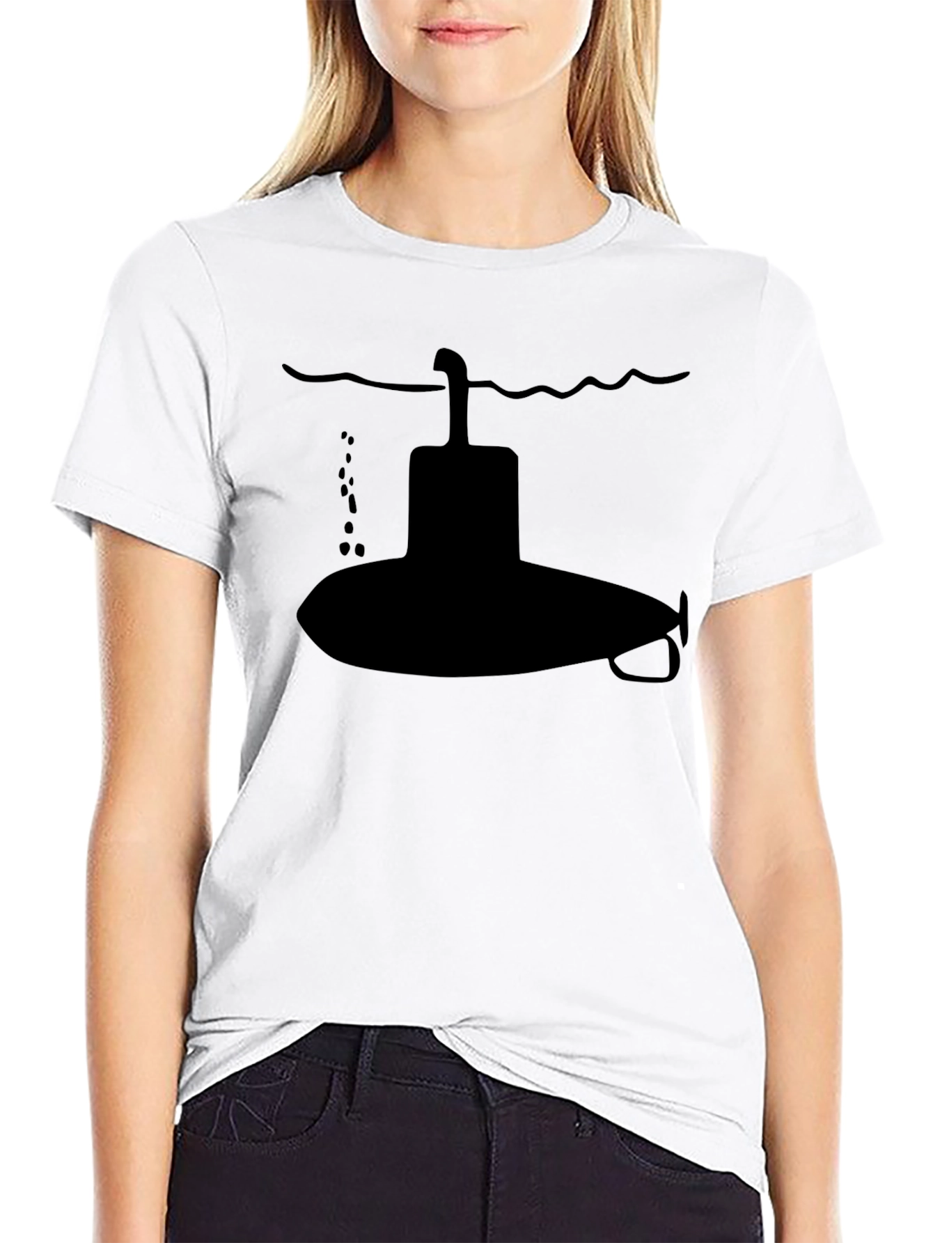 Submarine Graphic T-Shirt - Sleek Black Cotton Tee
