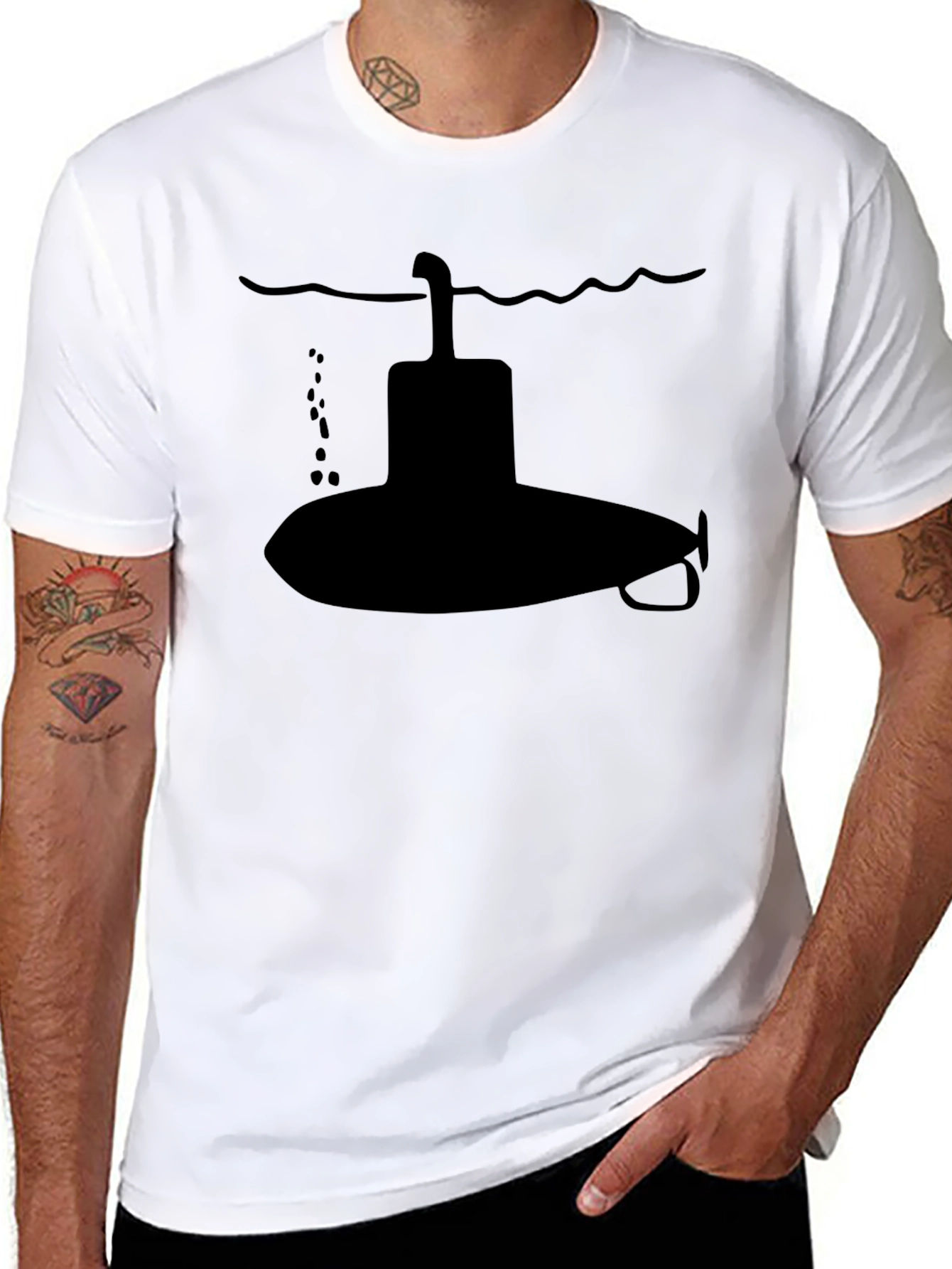 Submarine Graphic T-Shirt - Sleek Black Cotton Tee