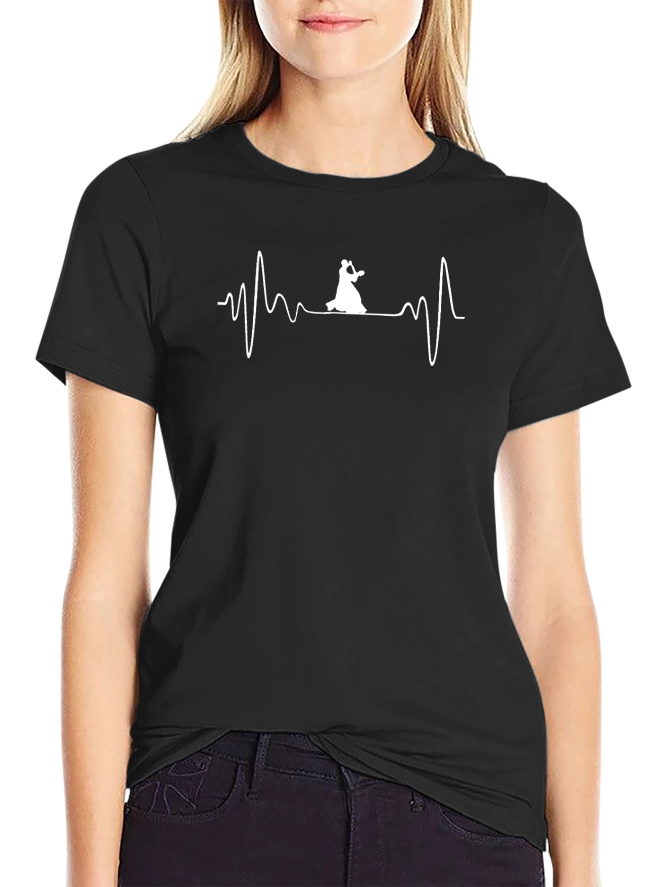 Ballroom Dance Heartbeat T-Shirt - Black