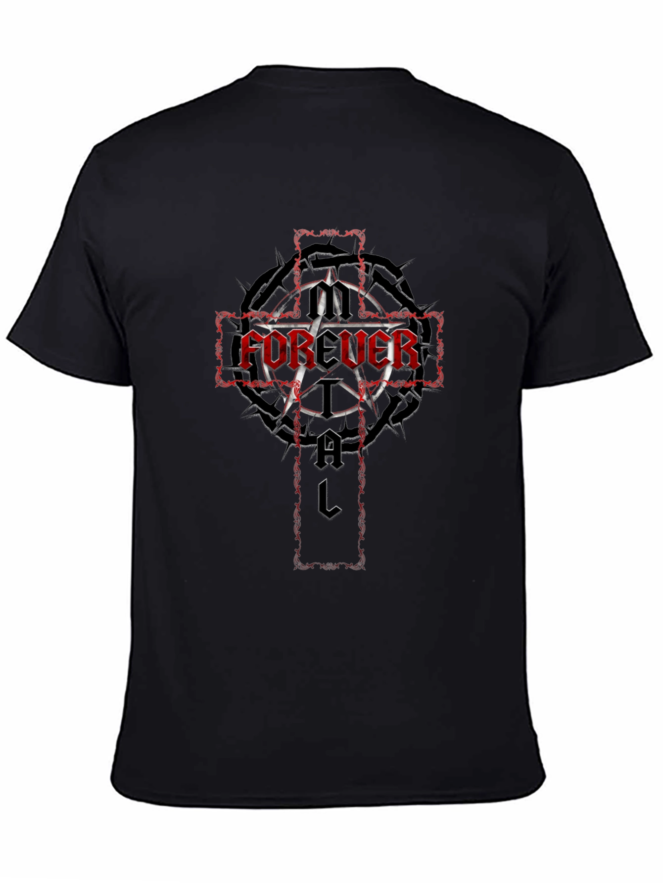Forever Fatal Graphic Tee - Gothic Cross Design