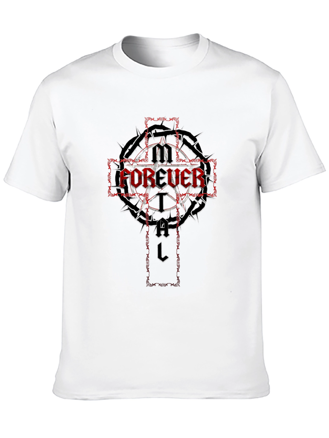 Forever Fatal Graphic Tee - Gothic Cross Design