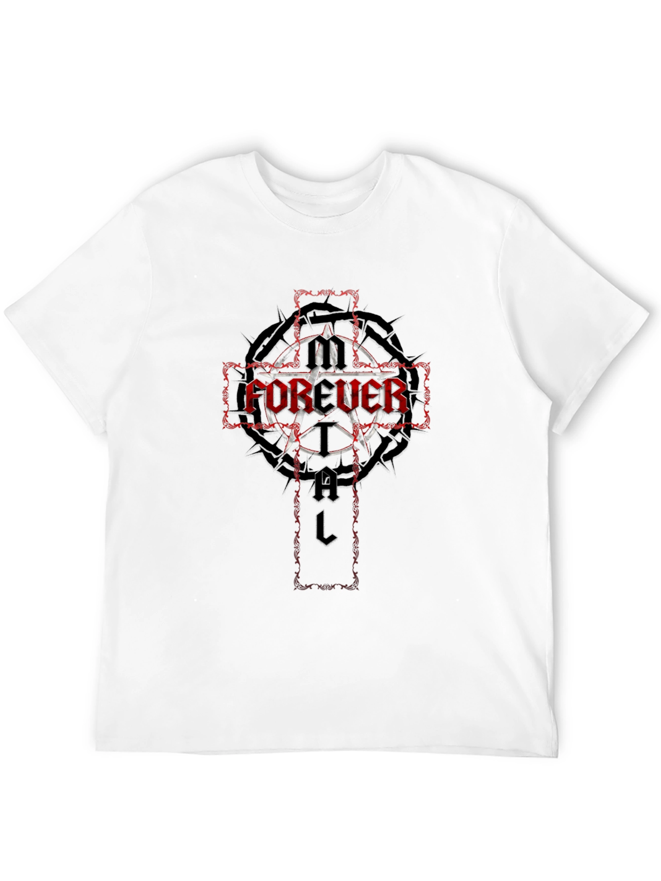 Forever Fatal Graphic Tee - Gothic Cross Design