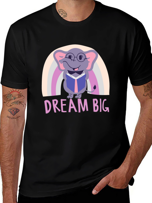 Dream Big Elephant Rainbow Graphic Tee