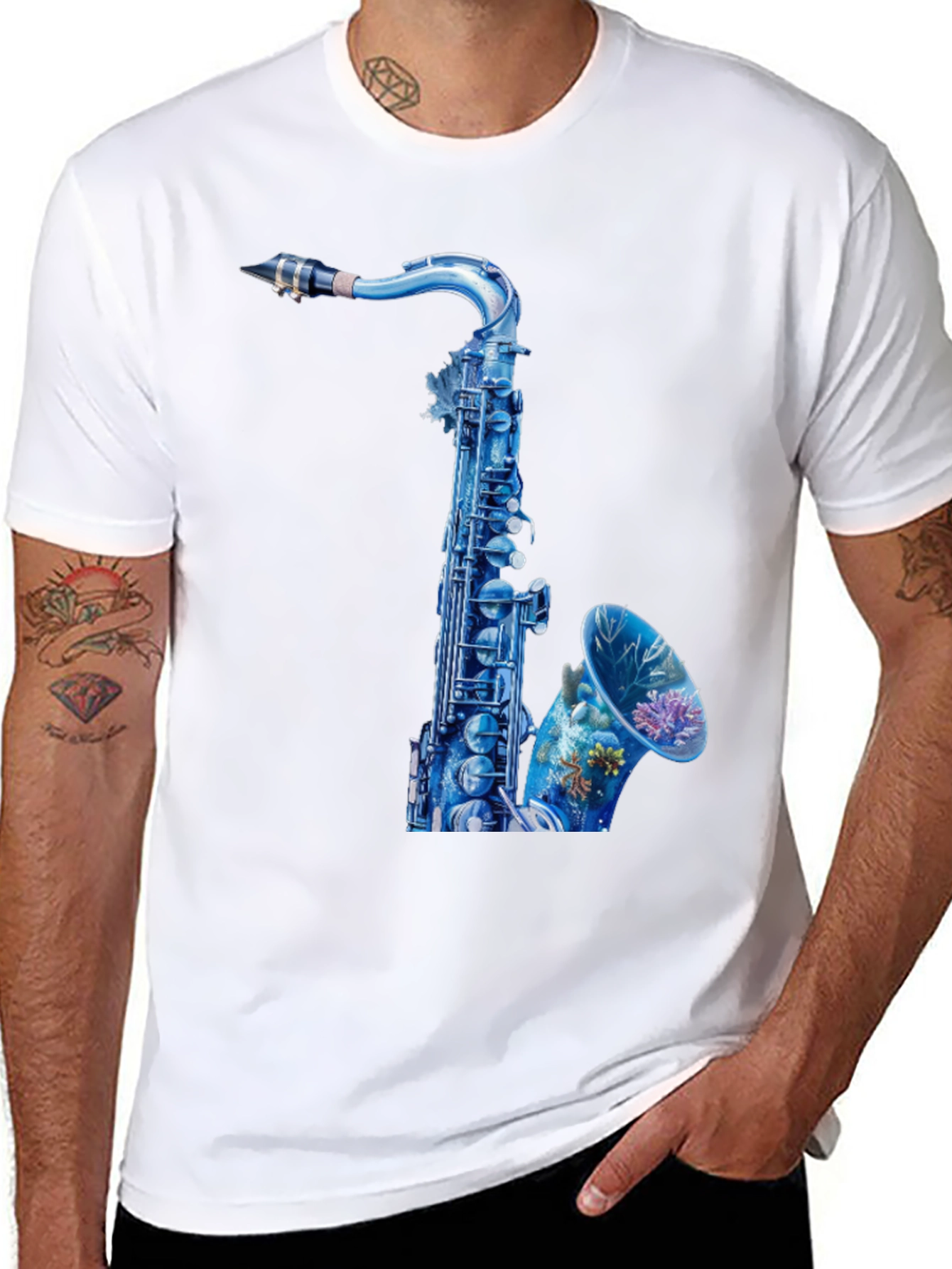 Saxophone Graphic Tee - Cool Music Lover Shirt