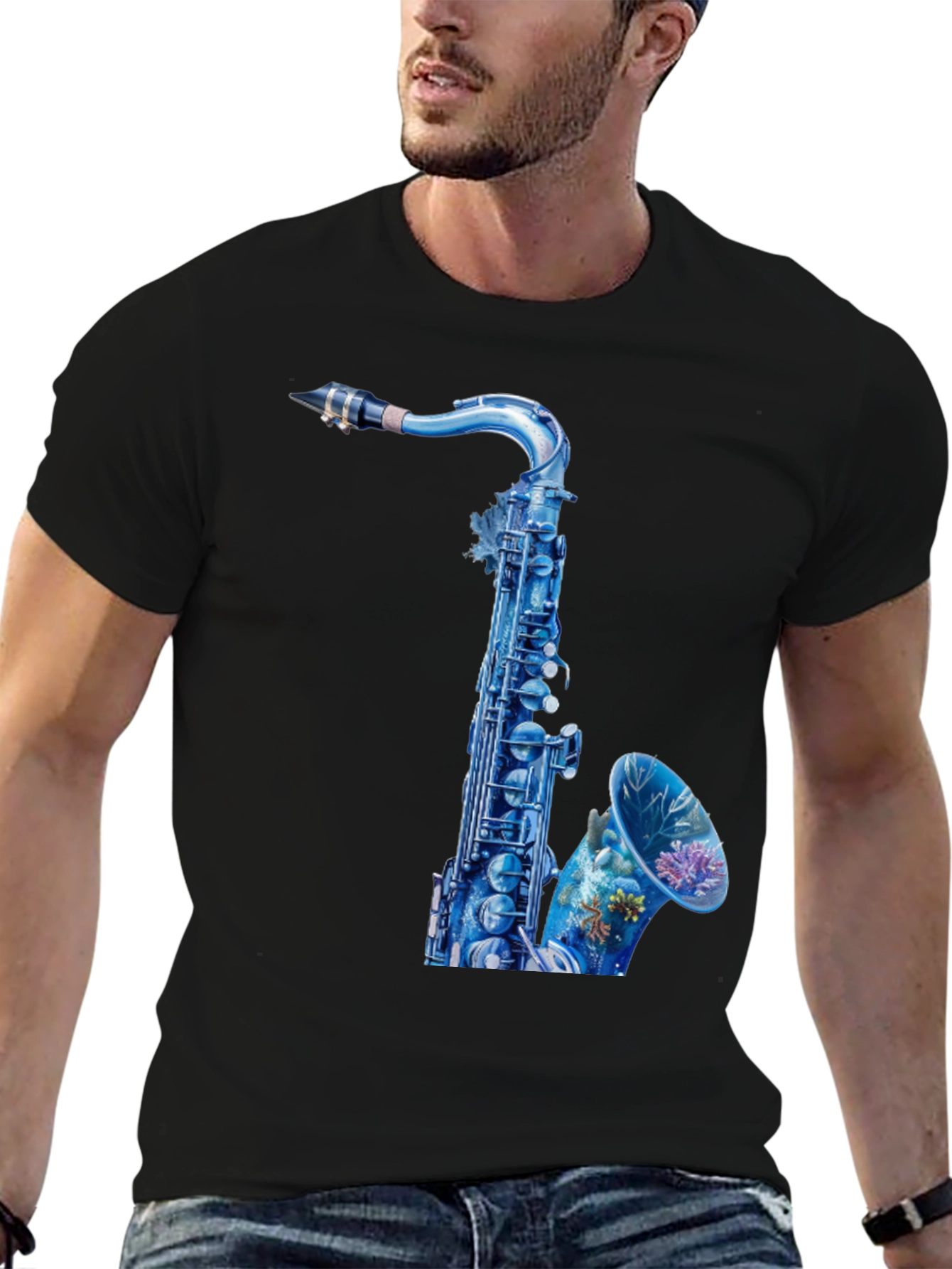 Saxophone Graphic Tee - Cool Music Lover Shirt