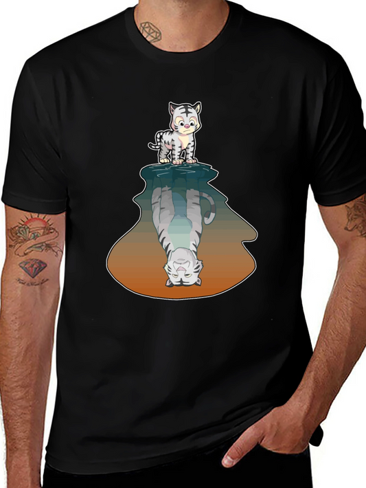 Cute Tiger Reflection Graphic Tee
