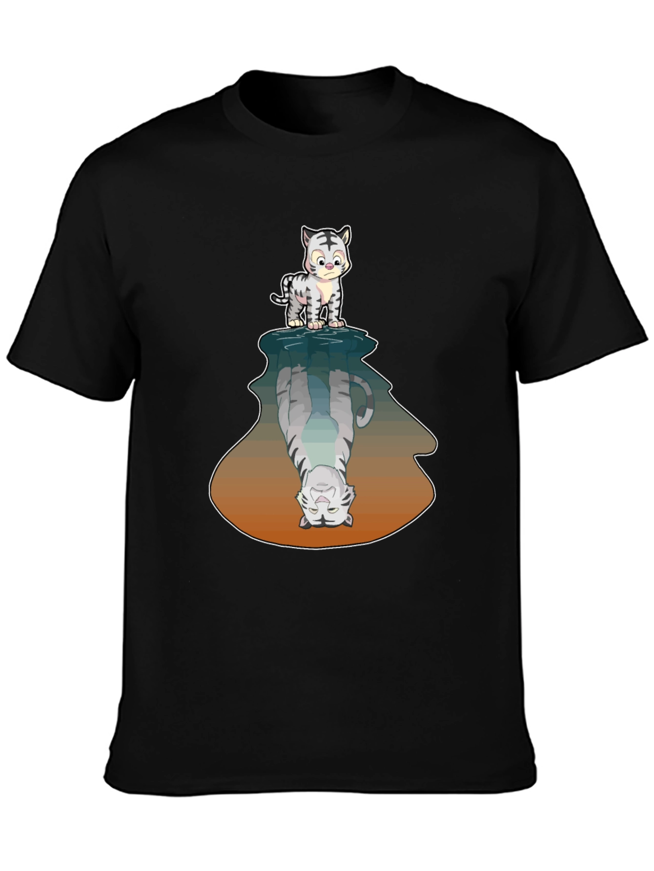 Cute Tiger Reflection Graphic Tee