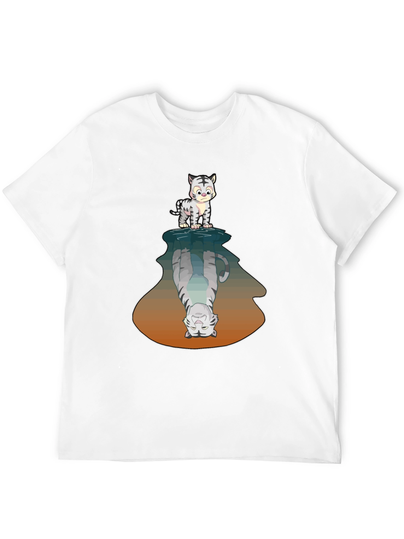 Cute Tiger Reflection Graphic Tee