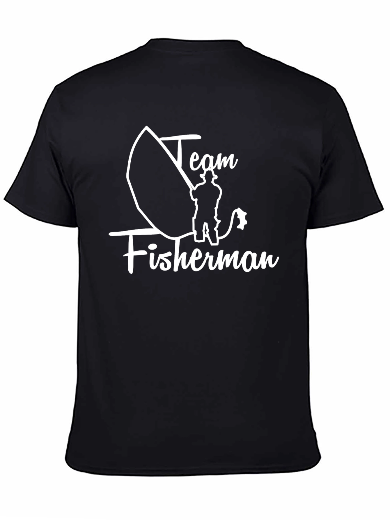 Team Fisherman Black Cotton Tee